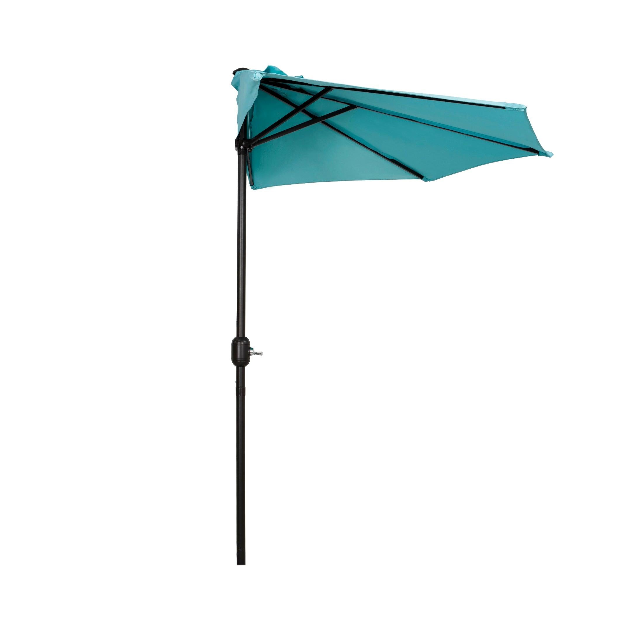 Easton 9 Ft Half Patio Umbrella with Bronze Round Plastic Base Included - Costaelm