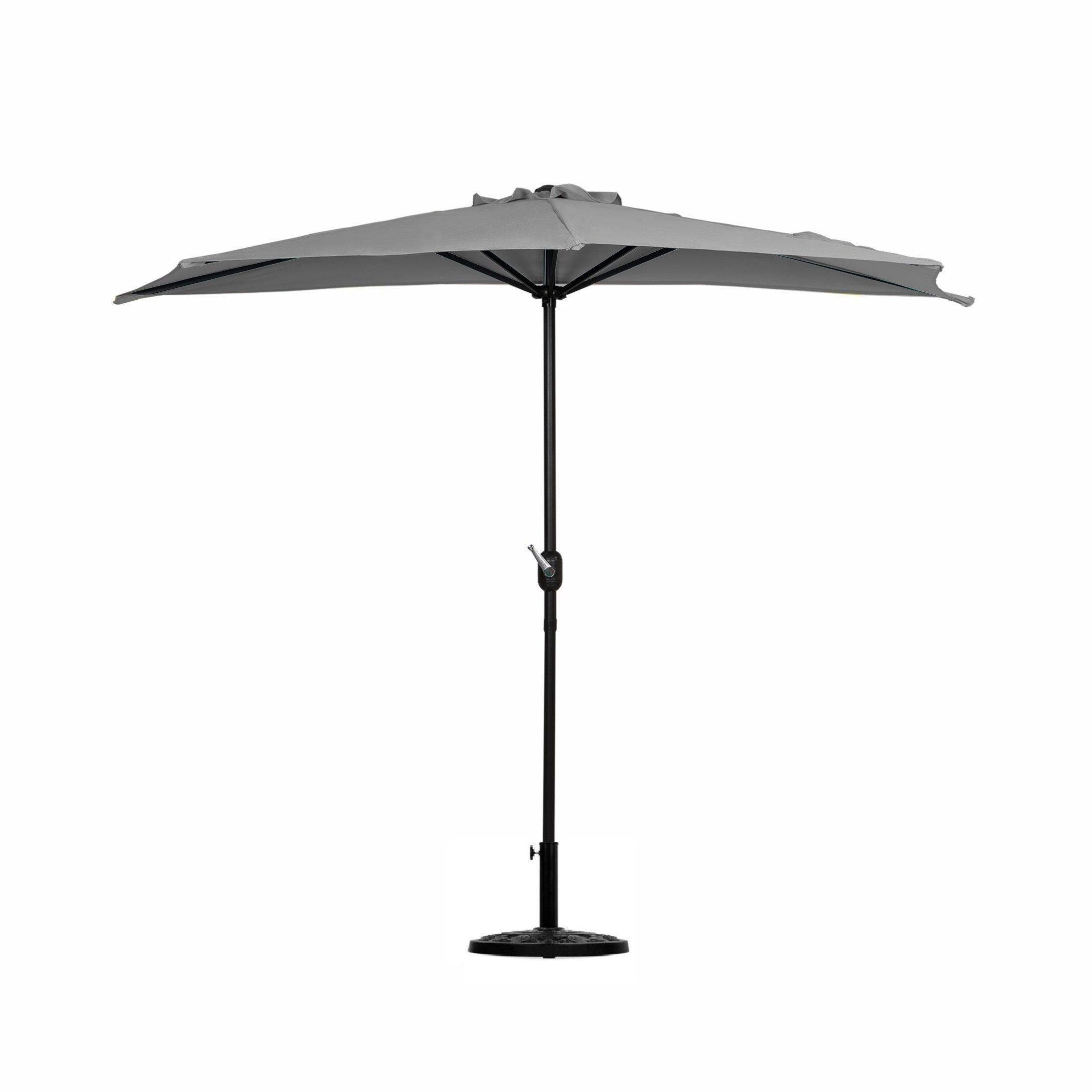 Easton 9 Ft Half Patio Umbrella with Half Resin Base Included - Costaelm