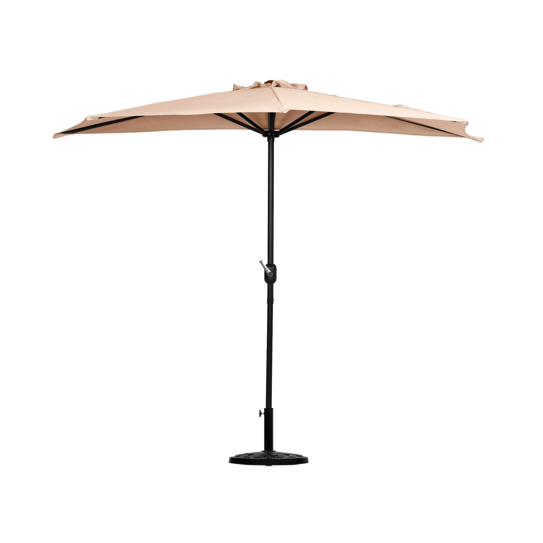 Easton 9 Ft Half Patio Umbrella with Half Resin Base Included - Costaelm