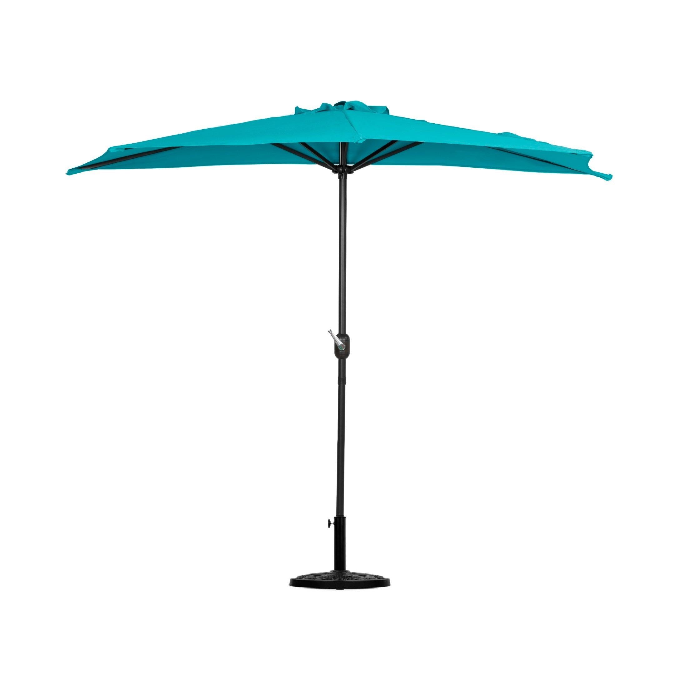 Easton 9 Ft Half Patio Umbrella with Half Resin Base Included - Costaelm