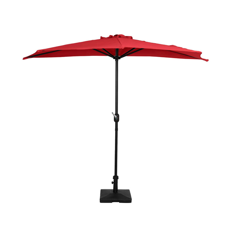 Easton 9 Ft Half Patio Umbrella with Square Concrete Base Included - Costaelm