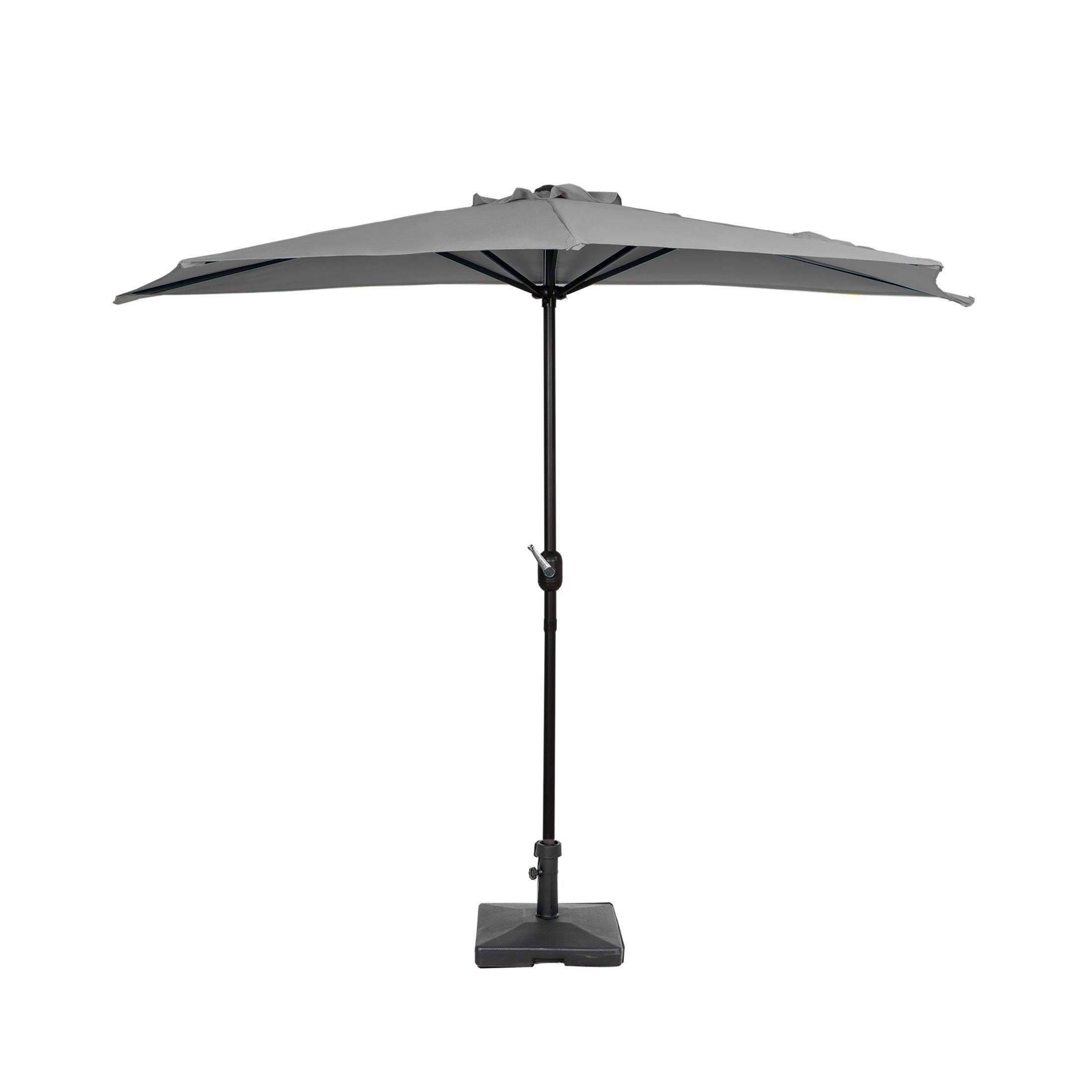 Easton 9 Ft Half Patio Umbrella with Square Concrete Base Included - Costaelm