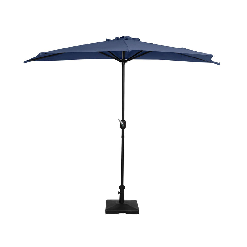 Easton 9 Ft Half Patio Umbrella with Square Concrete Base Included - Costaelm