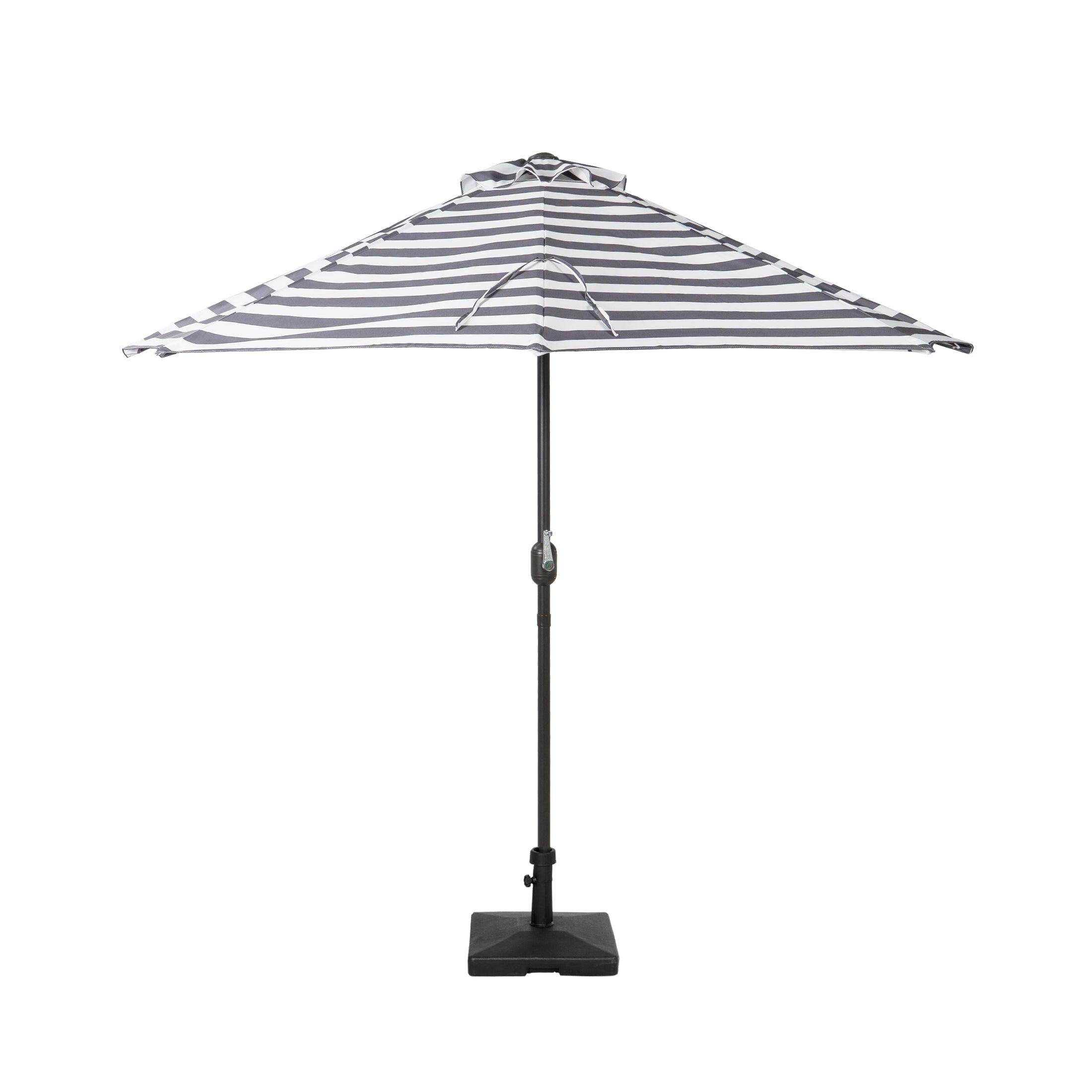 Easton 9 Ft Half Patio Umbrella with Square Concrete Base Included - Costaelm