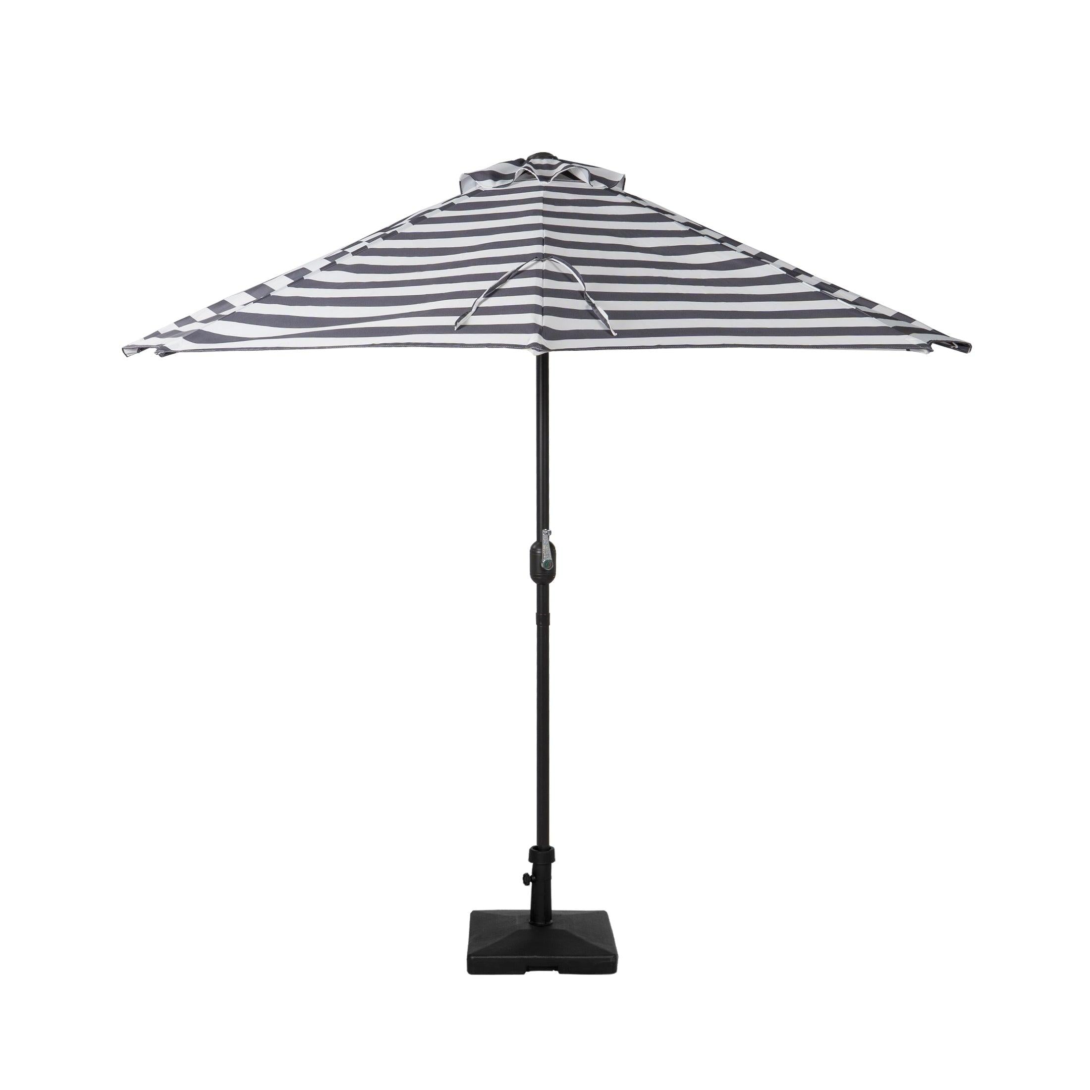 Easton 9 Ft Half Patio Umbrella with Square Concrete Base Included - Costaelm