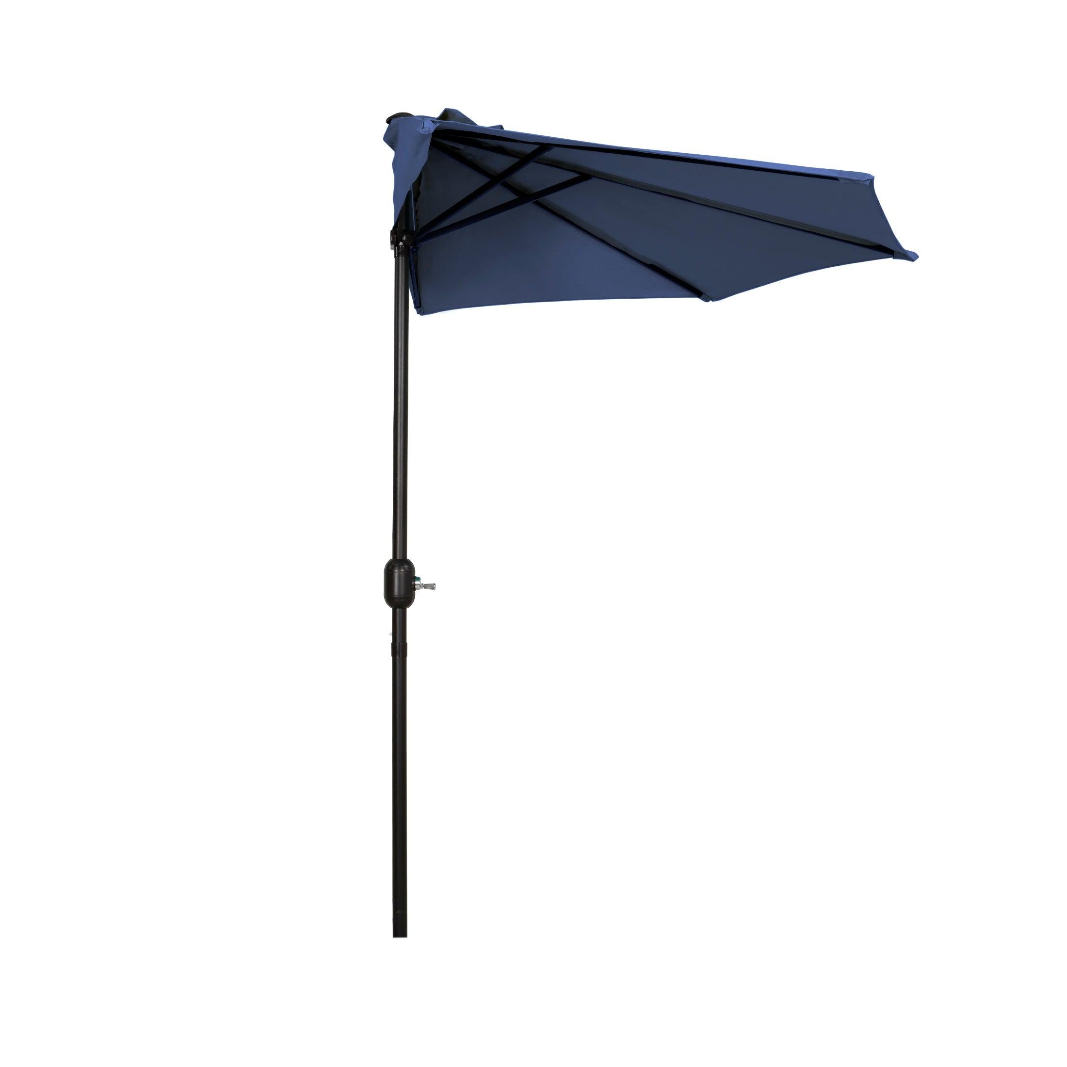 Easton 9 Ft Half Patio Umbrella with Square Concrete Base Included - Costaelm