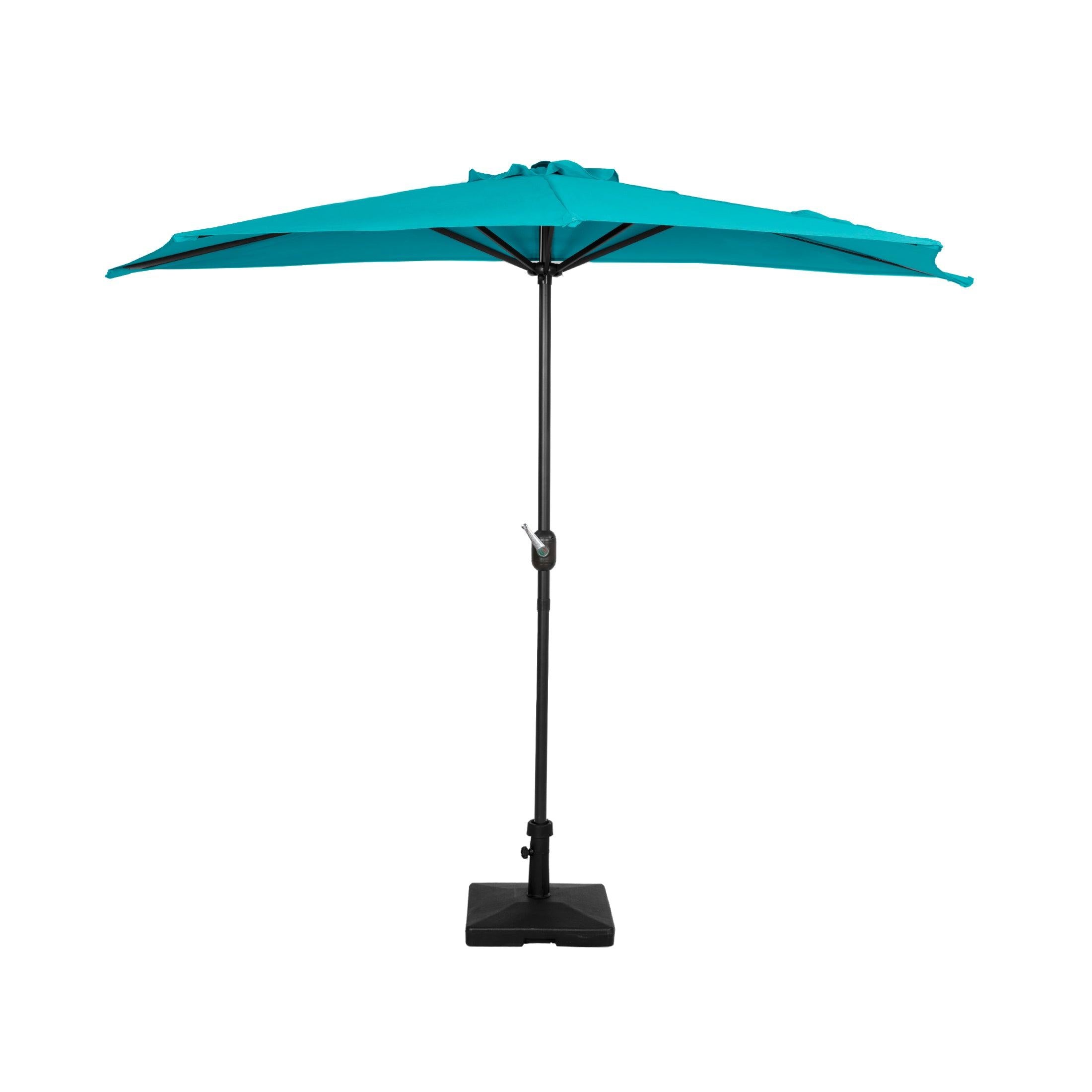 Easton 9 Ft Half Patio Umbrella with Square Concrete Base Included - Costaelm