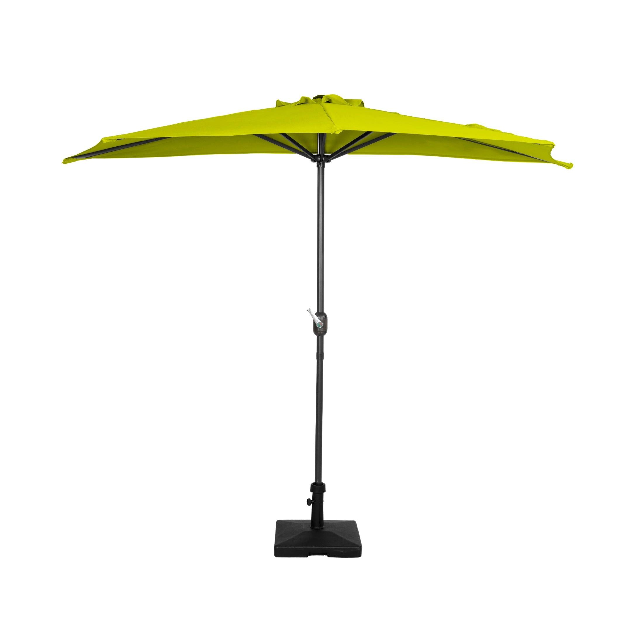 Easton 9 Ft Half Patio Umbrella with Square Concrete Base Included - Costaelm