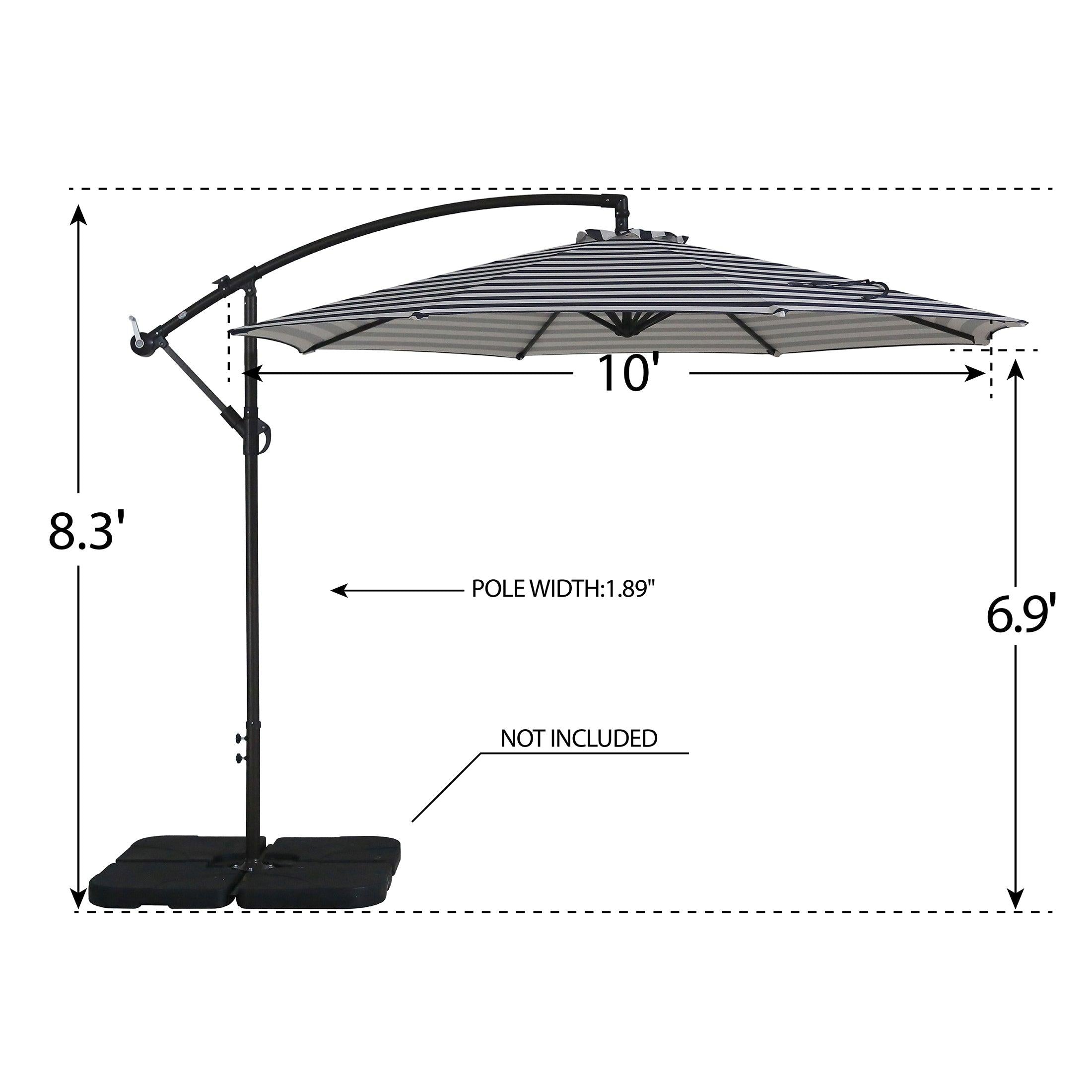 Elm 10 Ft Cantilever Offset Outdoor Patio Umbrella - Costaelm