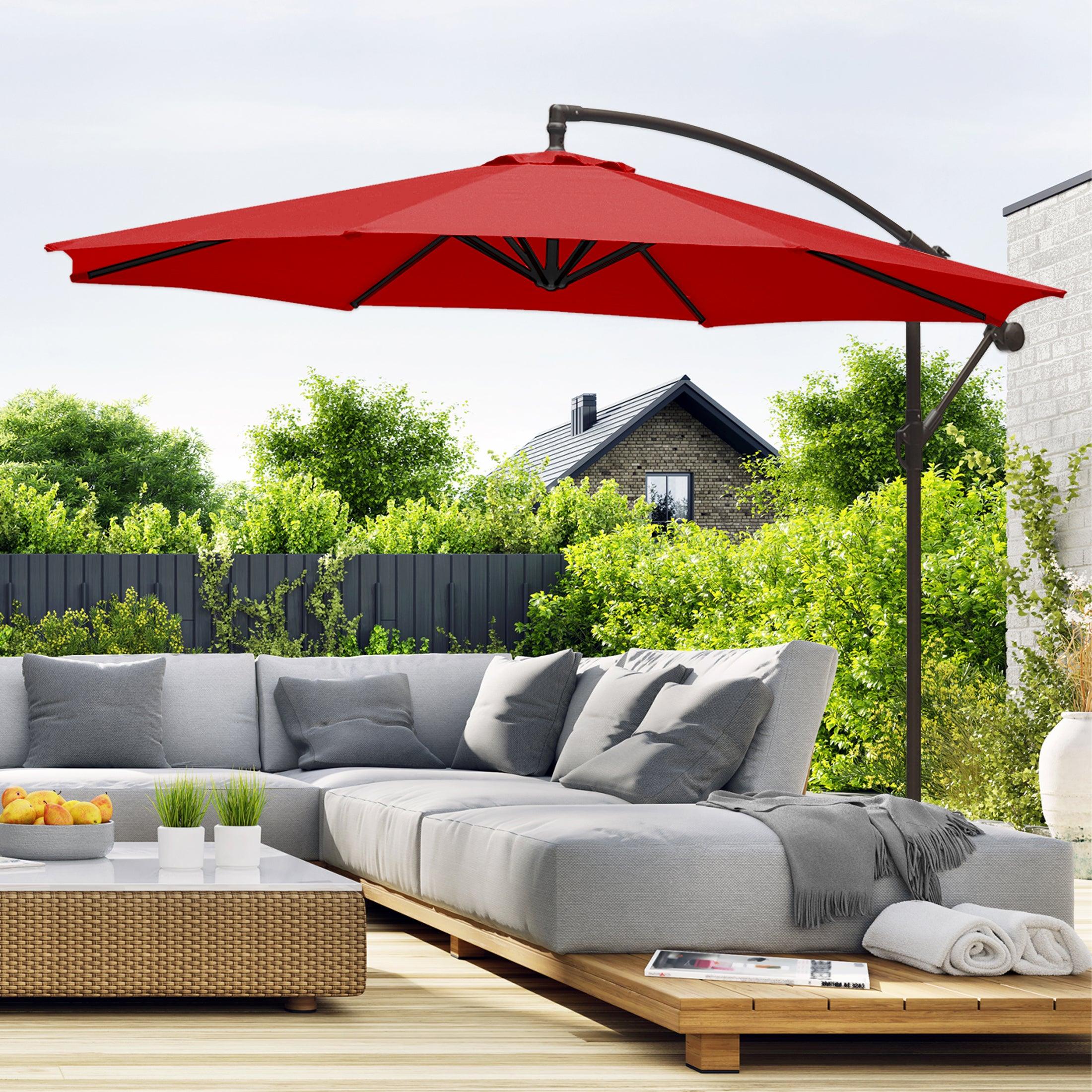 Elm 10 Ft Cantilever Offset Outdoor Patio Umbrella - Costaelm