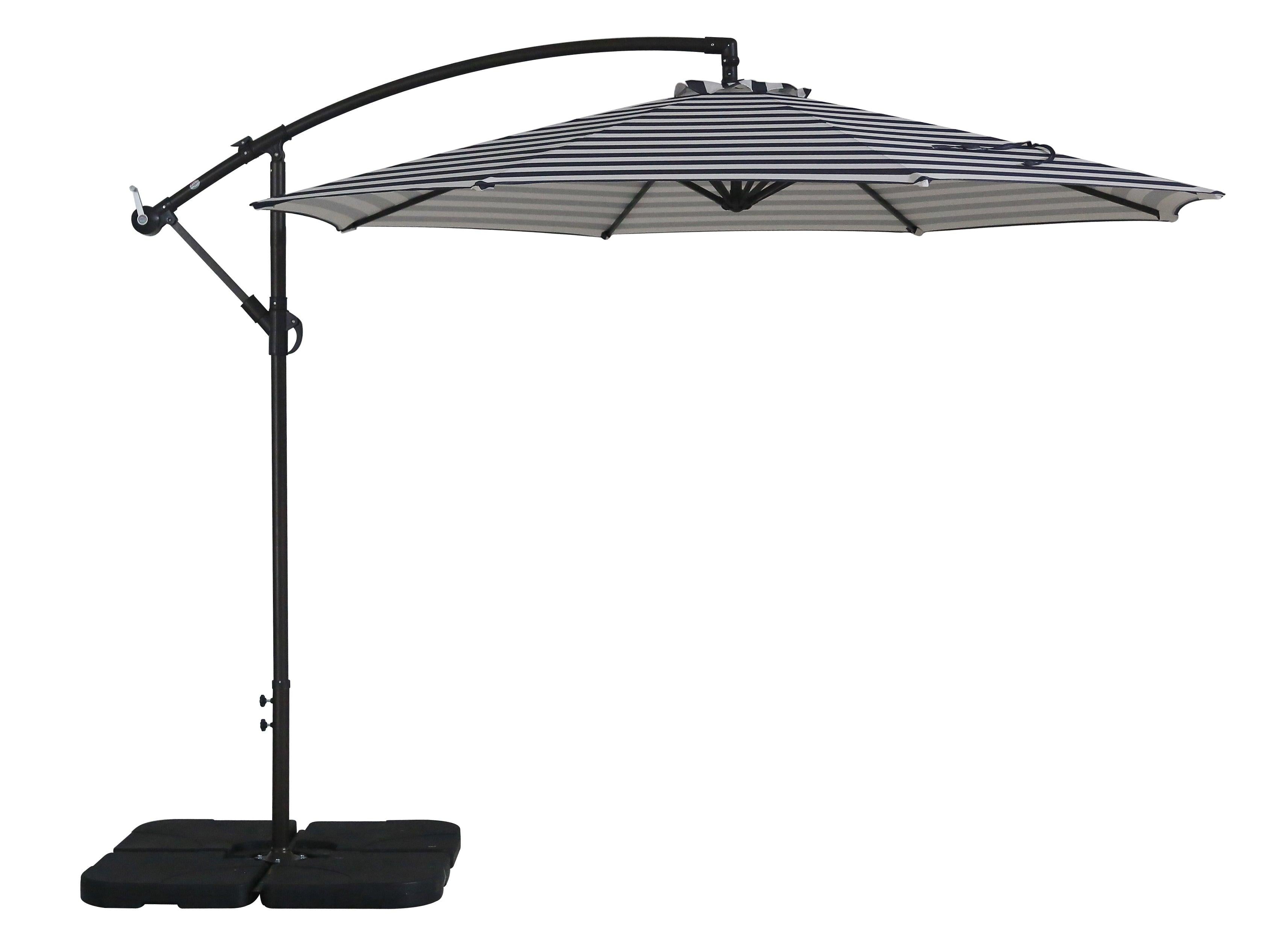 Elm 10 Ft Cantilever Offset Umbrella with 4-Piece Base Weights Included - Costaelm