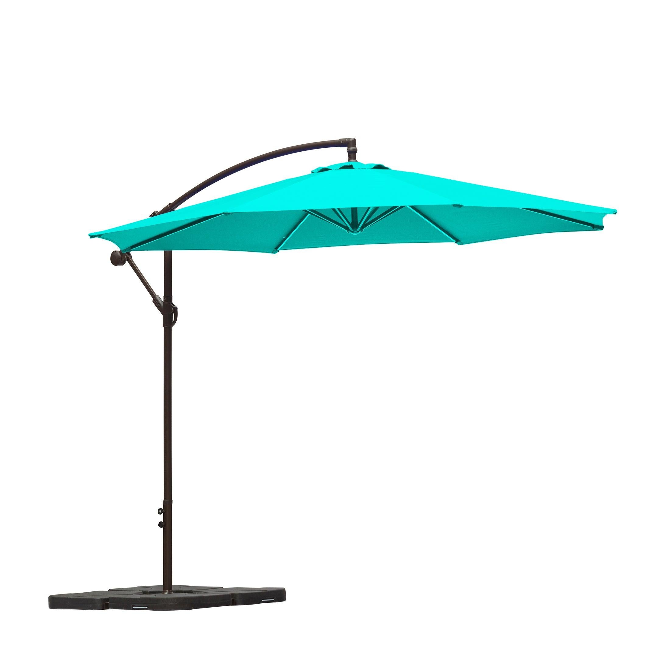 Elm 10 Ft Cantilever Offset Umbrella with 4-Piece Base Weights Included - Costaelm