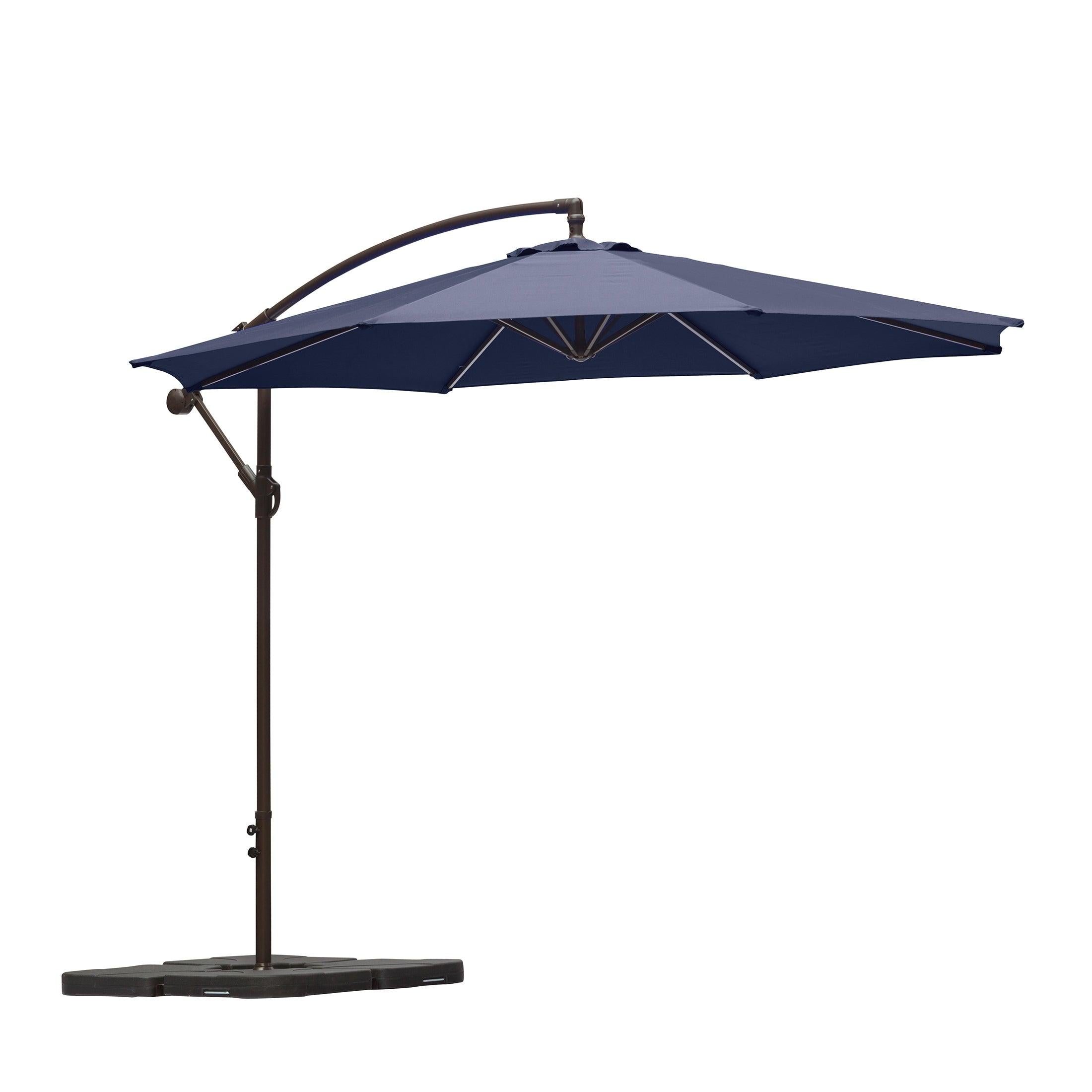 Elm 10 Ft Cantilever Offset Umbrella with 4-Piece Base Weights Included - Costaelm