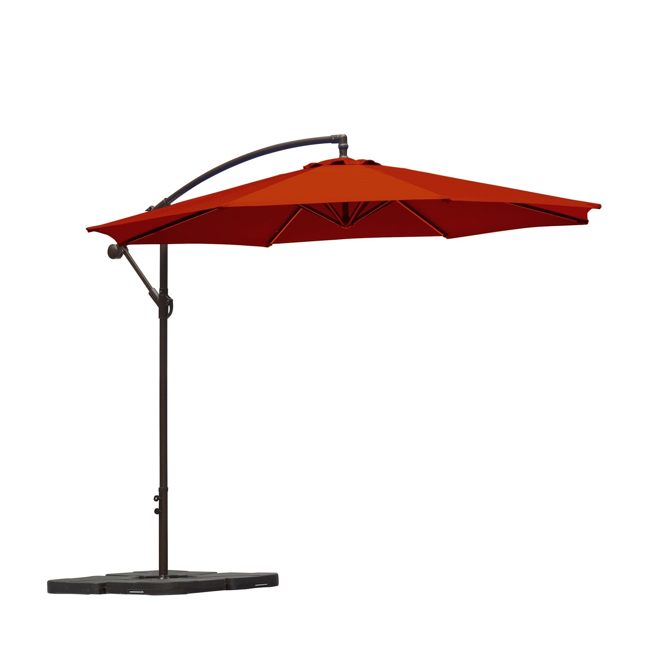 Elm 10 Ft Cantilever Offset Umbrella with 4-Piece Base Weights Included - Costaelm