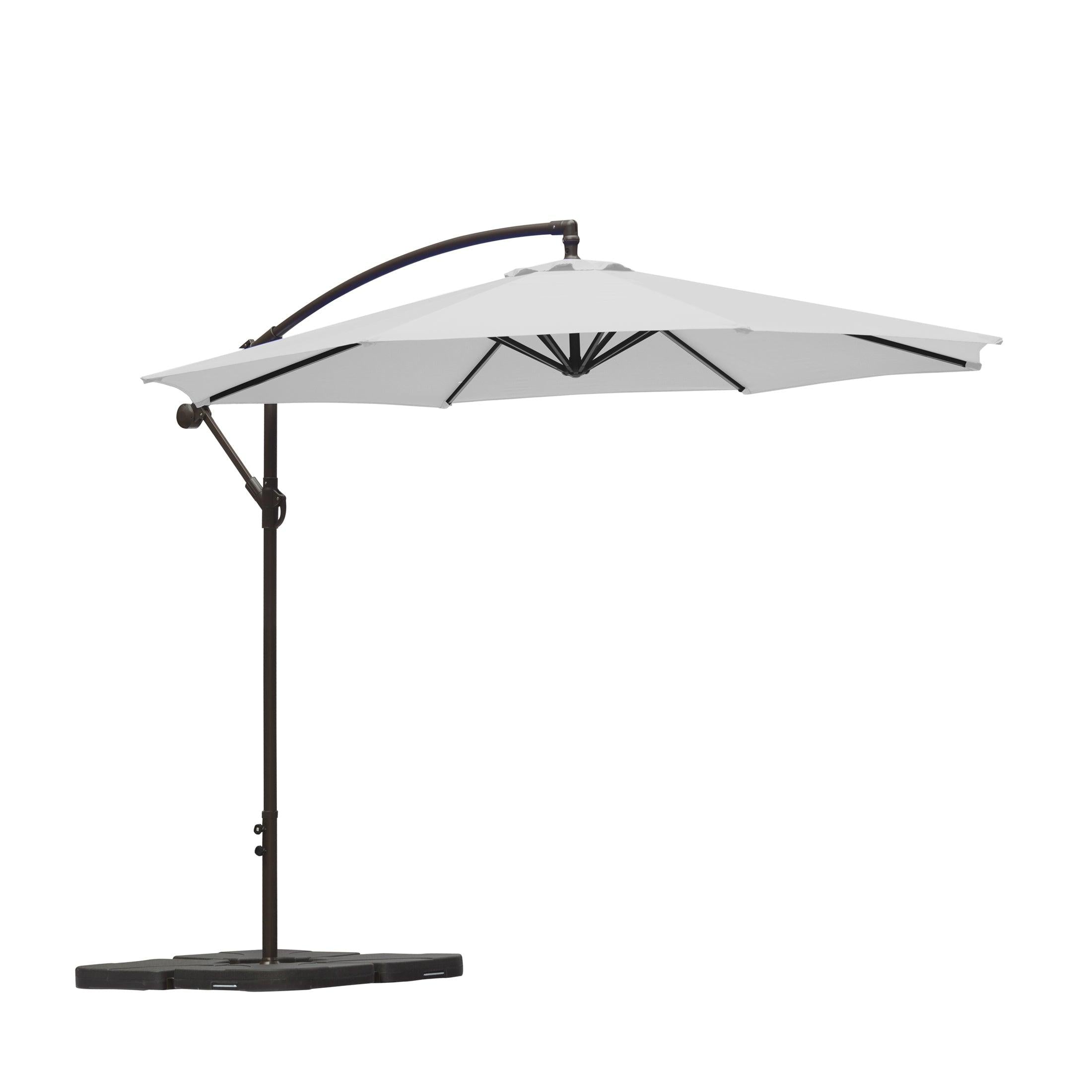 Elm 10 Ft Cantilever Offset Umbrella with 4-Piece Base Weights Included - Costaelm