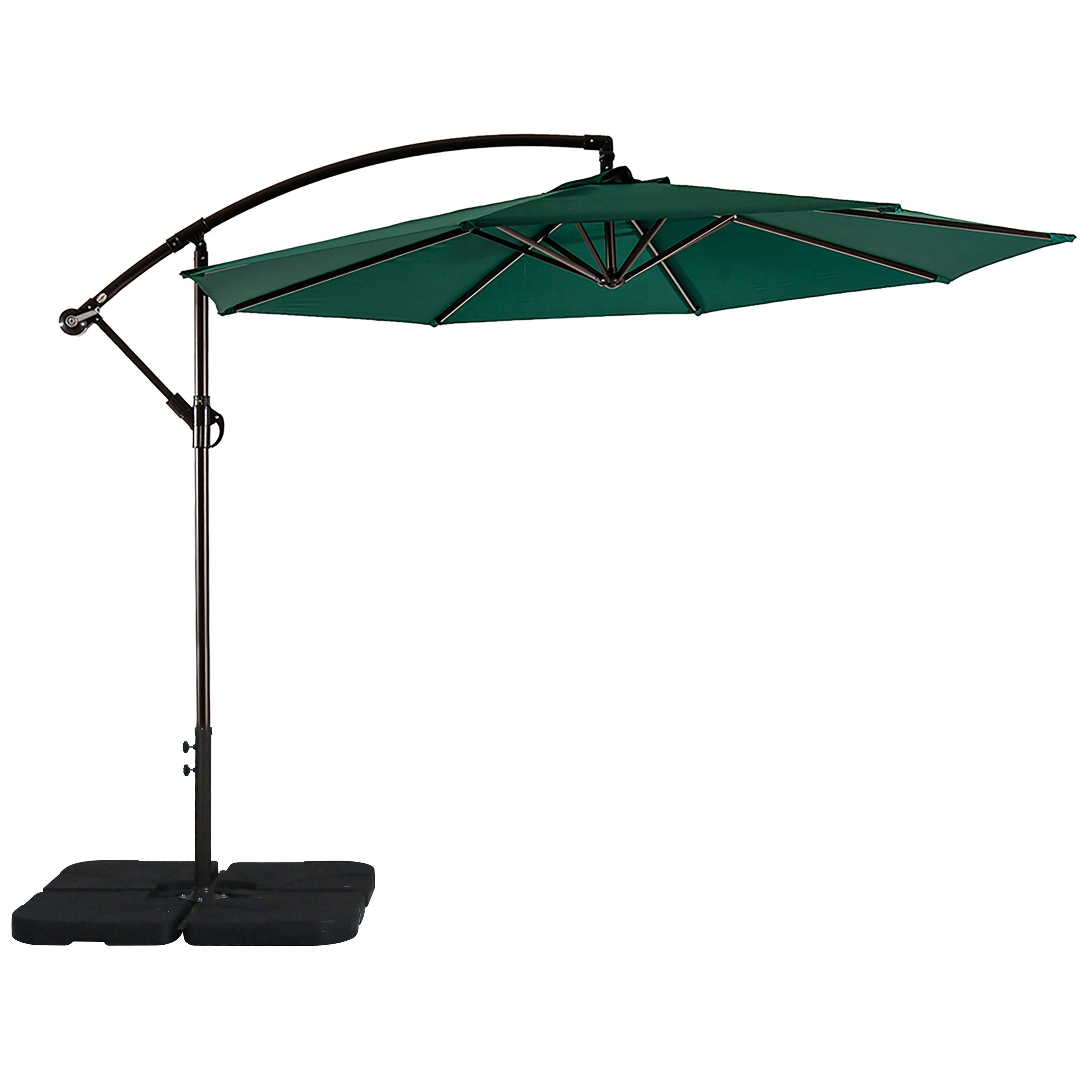 Elm 10 Ft Cantilever Offset Umbrella with 4-Piece Base Weights Included - Costaelm