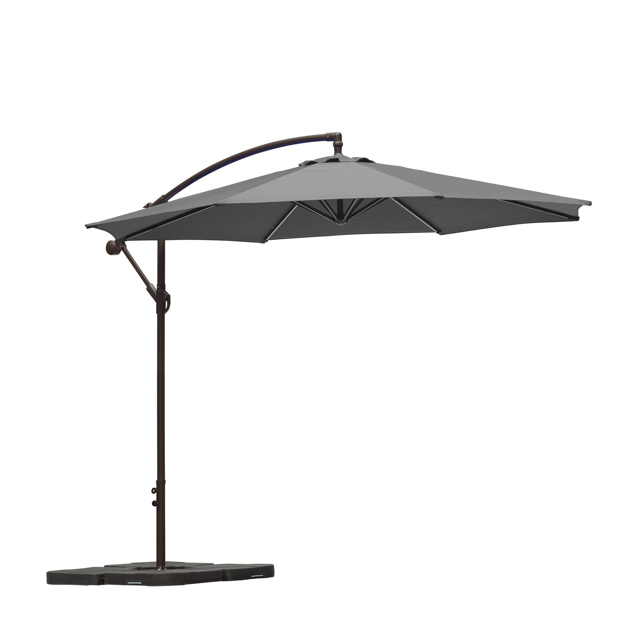 Elm 10 Ft Cantilever Offset Umbrella with 4-Piece Base Weights Included - Costaelm