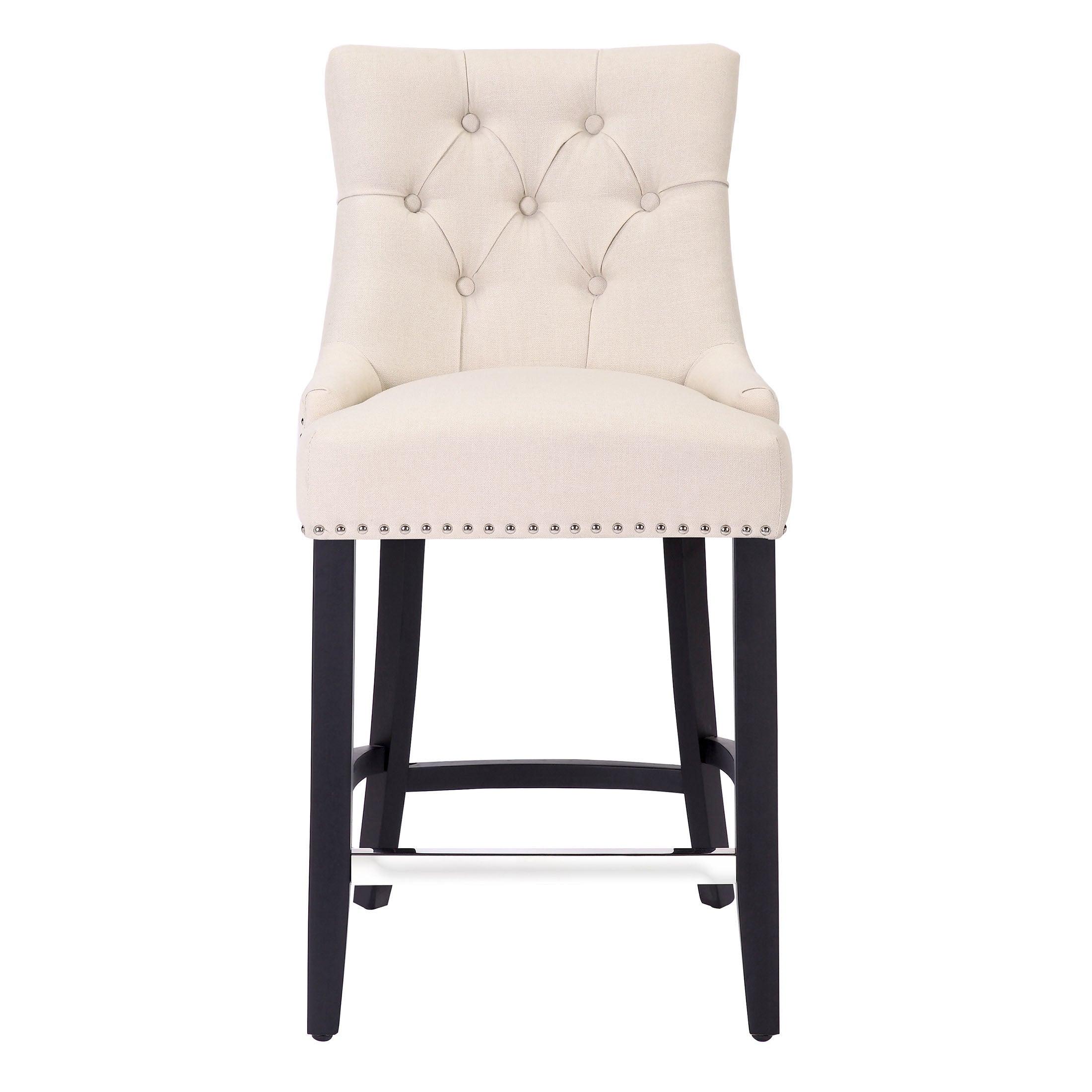 Bellmount 24" Upholstered Tufted Wingback Counter Stool - Costaelm