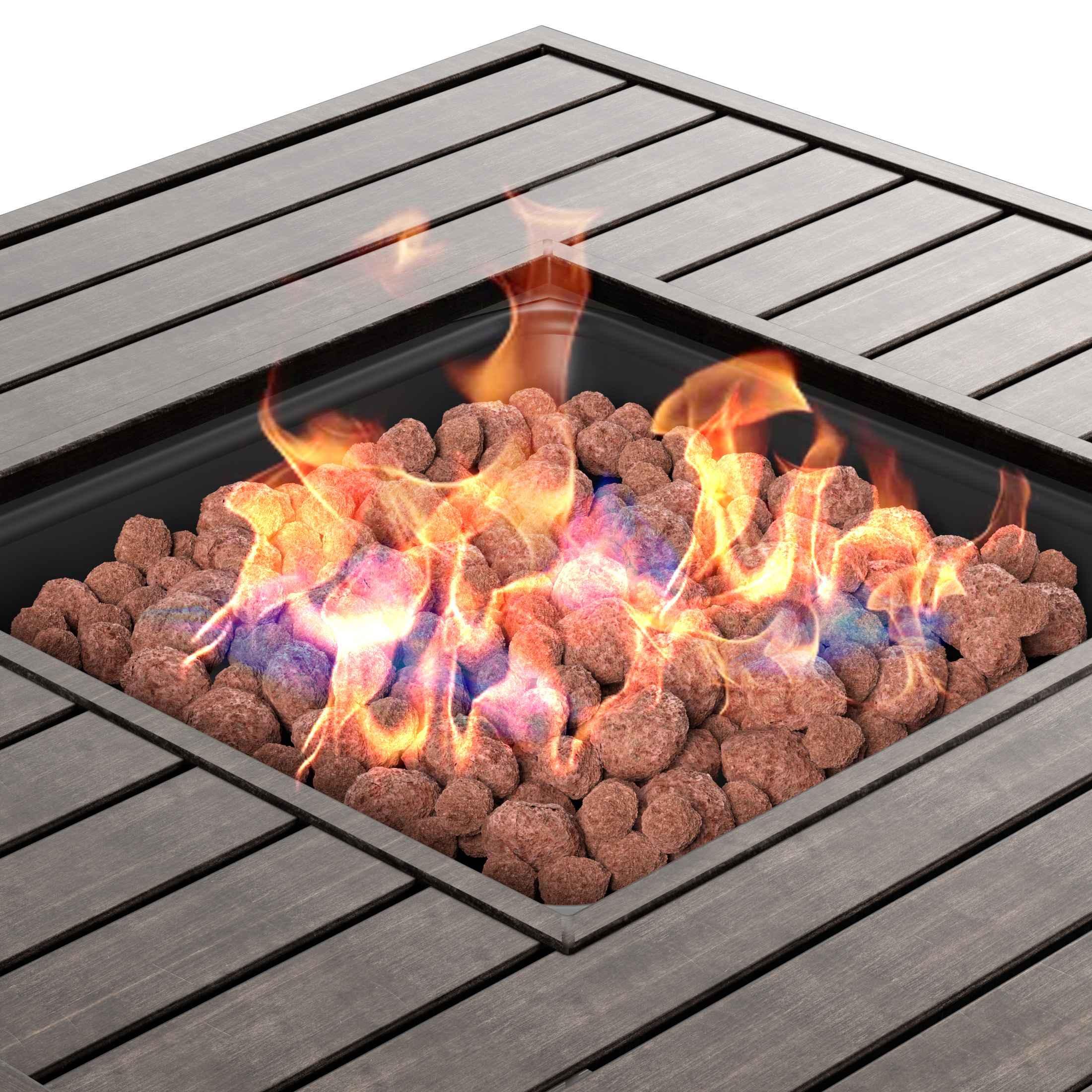 Hampshire 50,000 BTU Square Propane Gas Fire Pit Table, Bronze - Costaelm