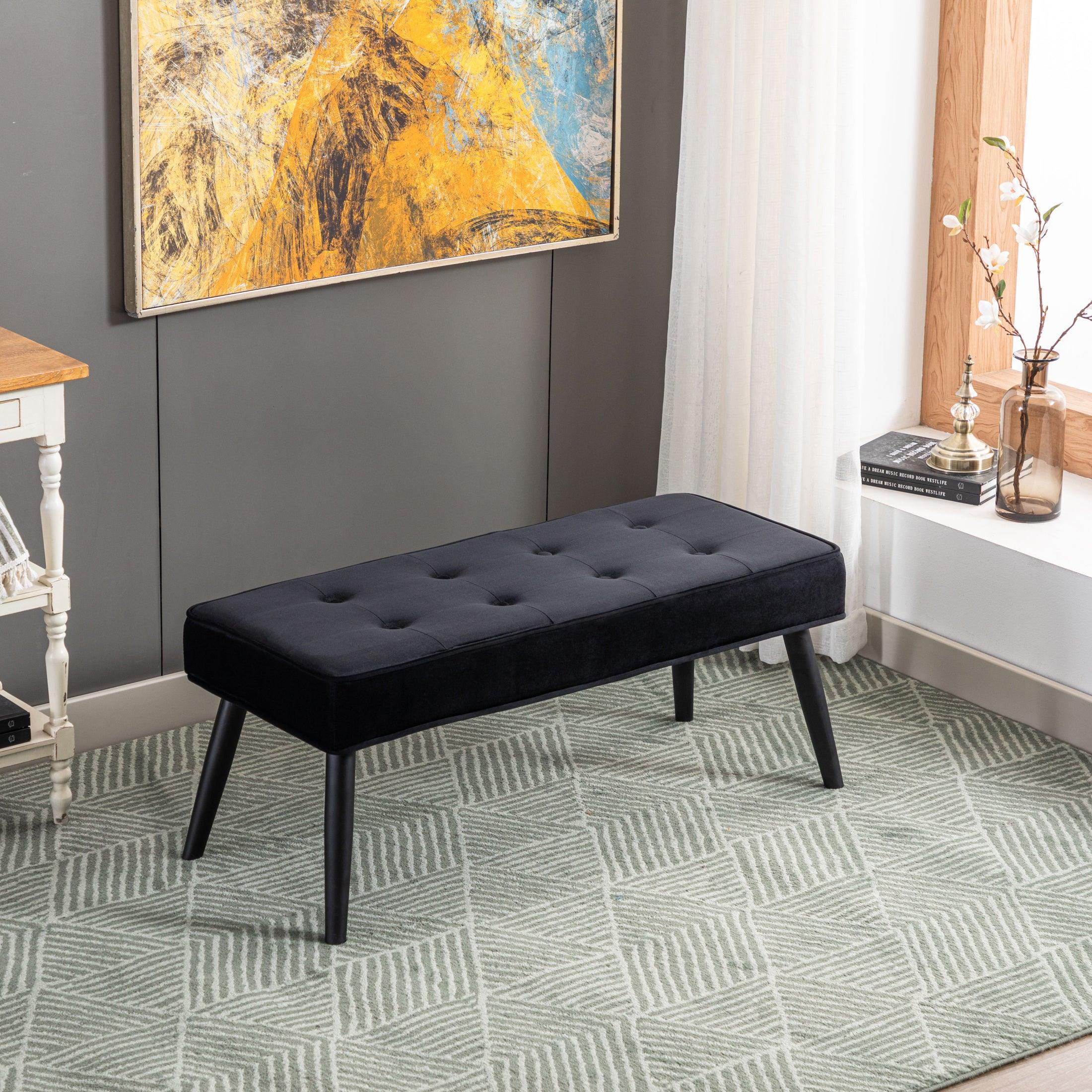 Hank Tufted Velvet Upholstered Bench - Costaelm