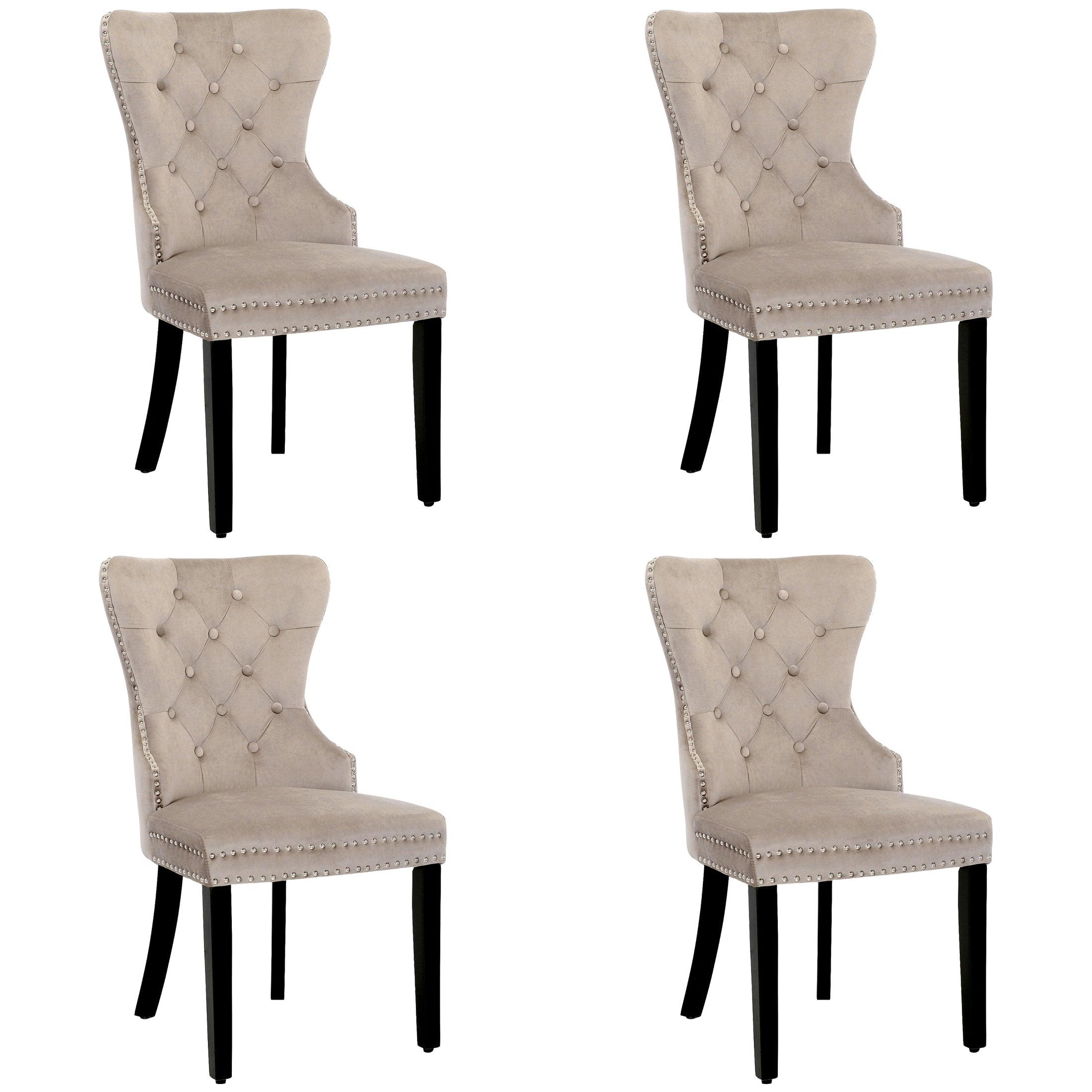 Hank Tufted Velvet Upholstered Dining Side Chair (Set of 4) - Costaelm