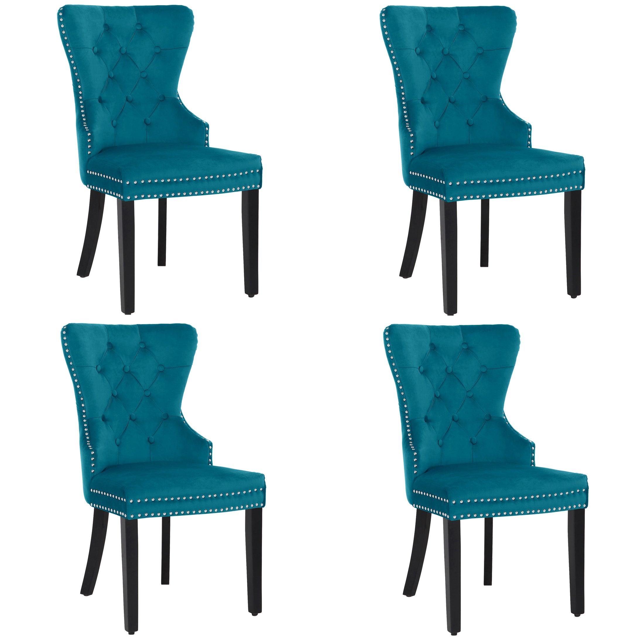 Hank Tufted Velvet Upholstered Dining Side Chair (Set of 4) - Costaelm