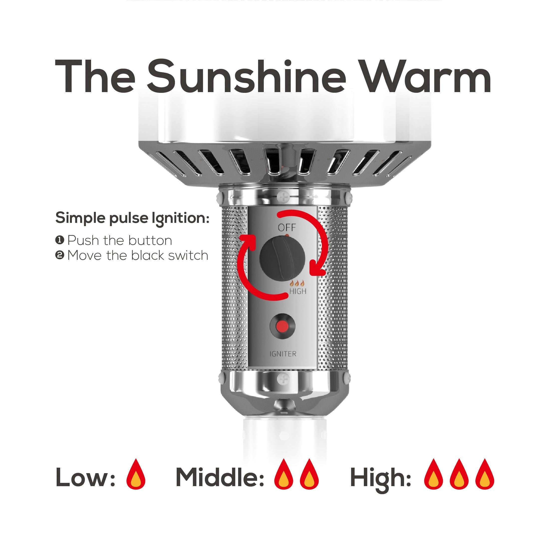 Highland 47,000 BTU Standing Propane Patio Heater, Gray - Costaelm