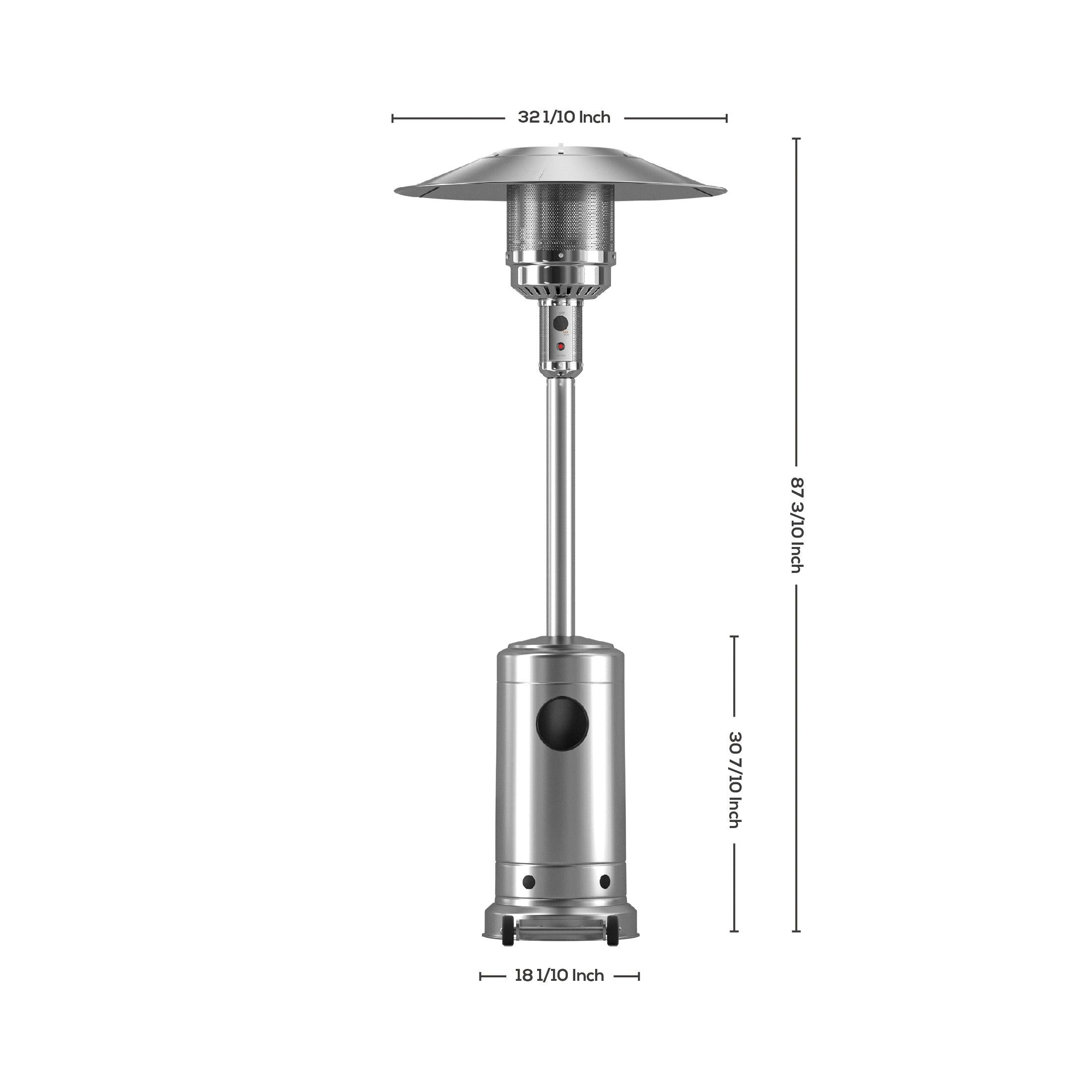 Highland 47,000 BTU Standing Propane Patio Heater, Gray - Costaelm