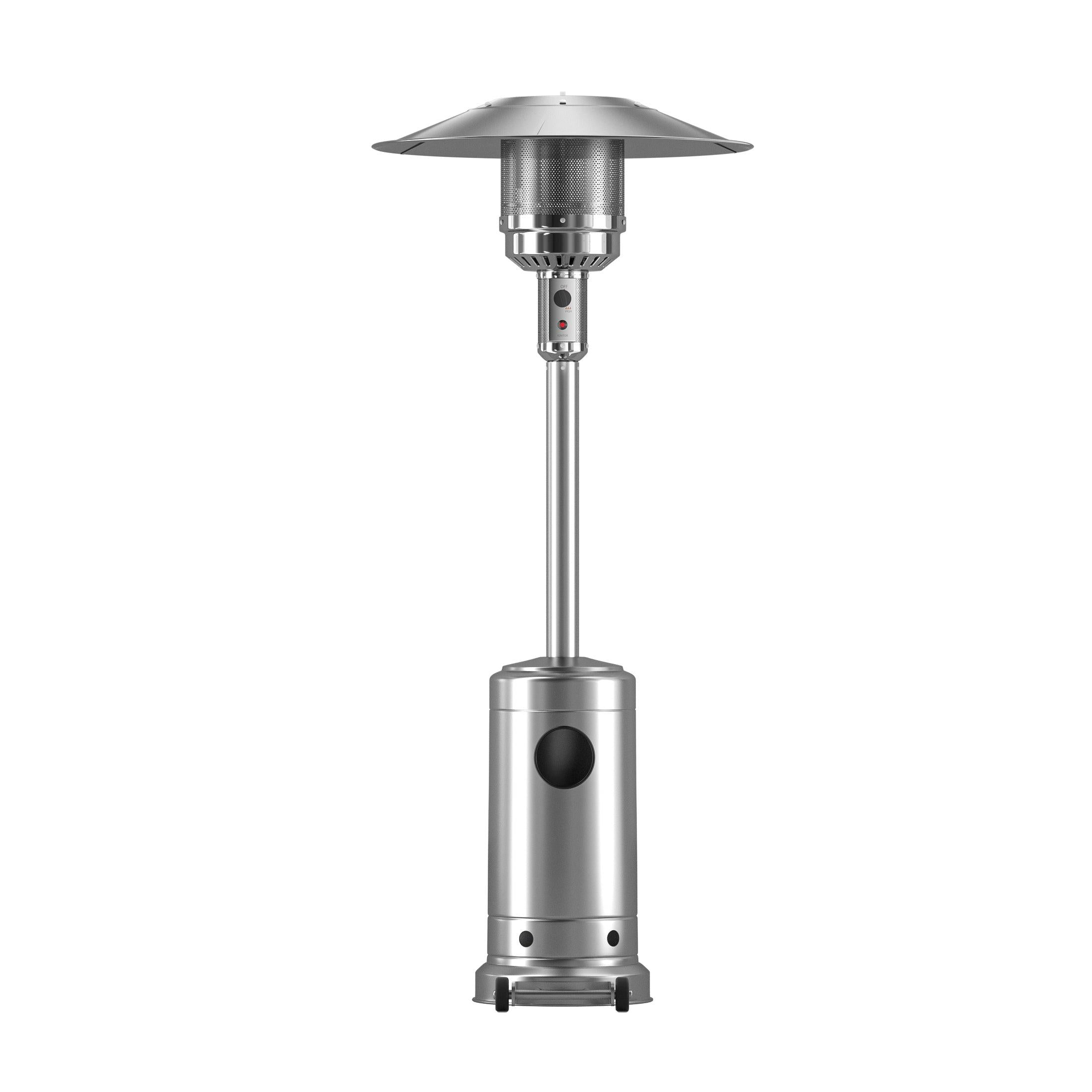 Highland 47,000 BTU Standing Propane Patio Heater, Silver - Costaelm