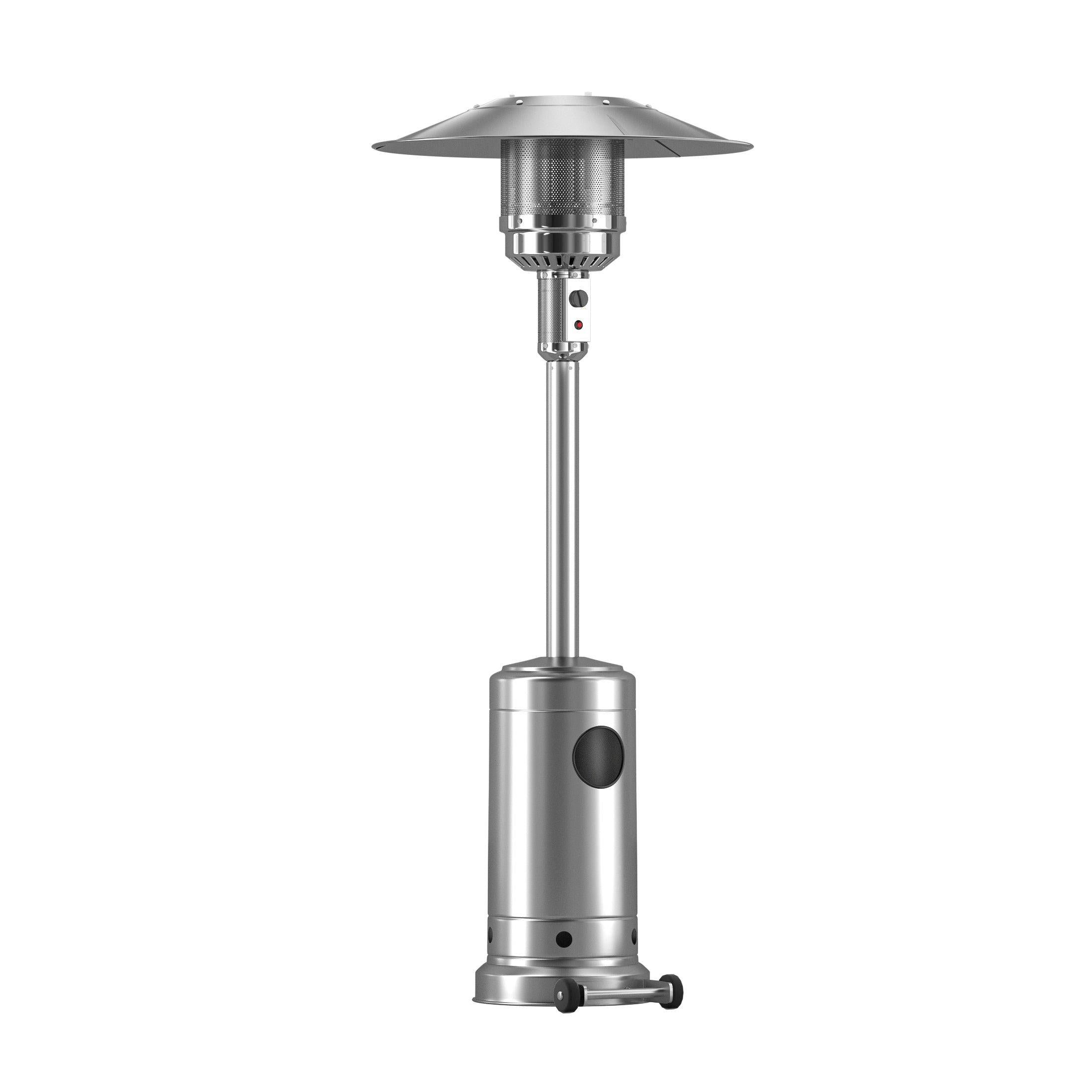 Highland 47,000 BTU Standing Propane Patio Heater, Silver - Costaelm