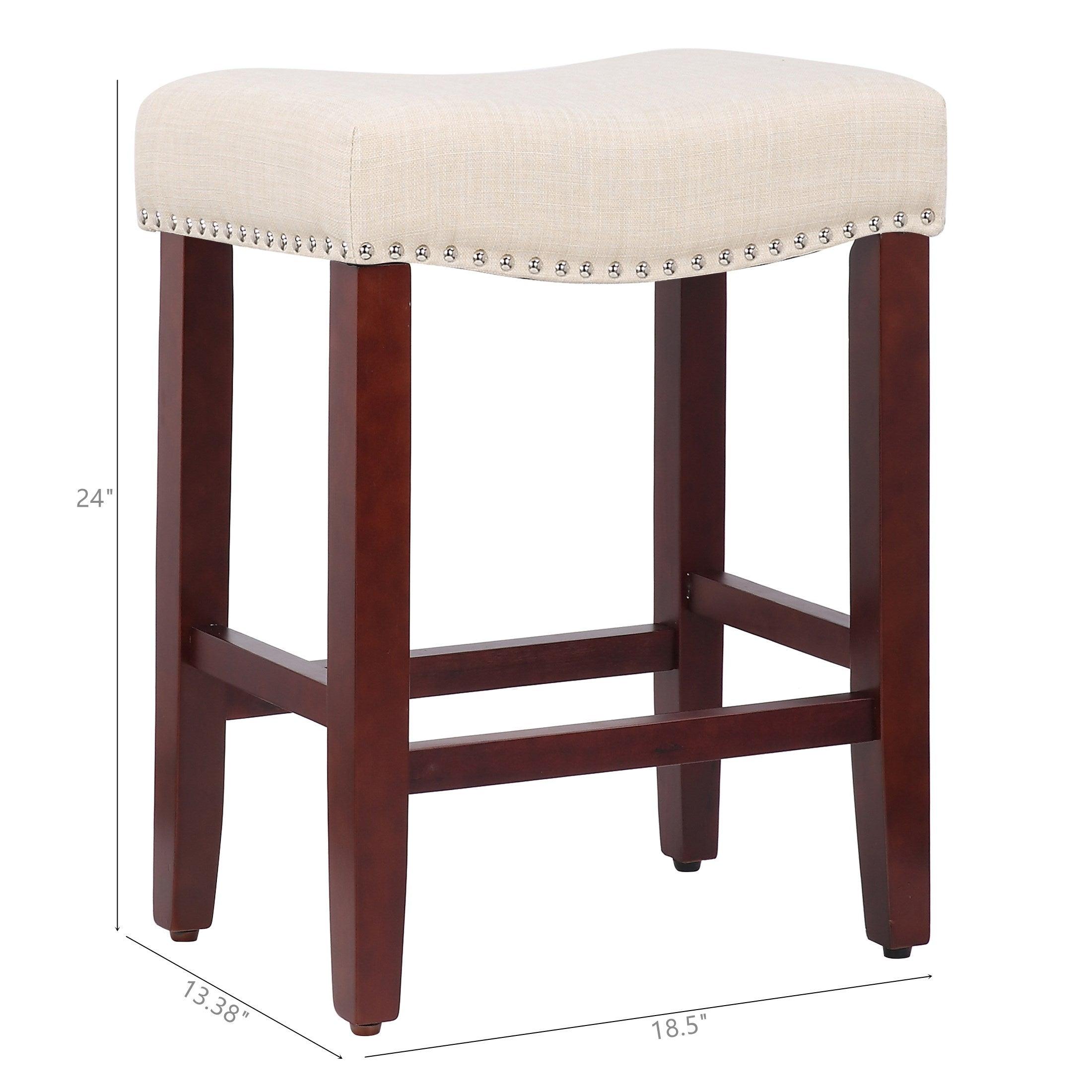 Bulmon 24" inch Upholstered Bar Stools (Set of 2) - Costaelm