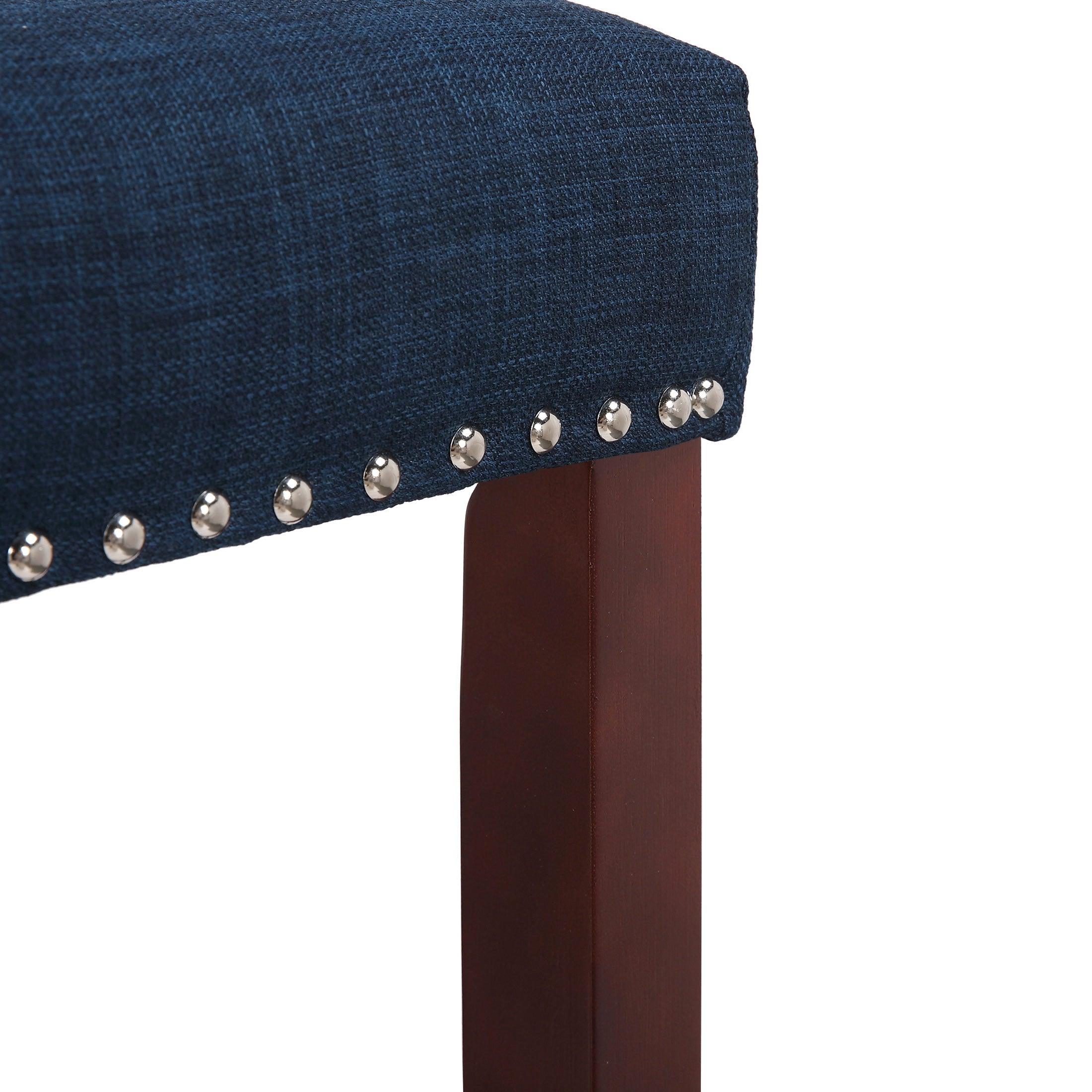 Bulmon 24" inch Upholstered Bar Stool with Nailhead Trim - Costaelm