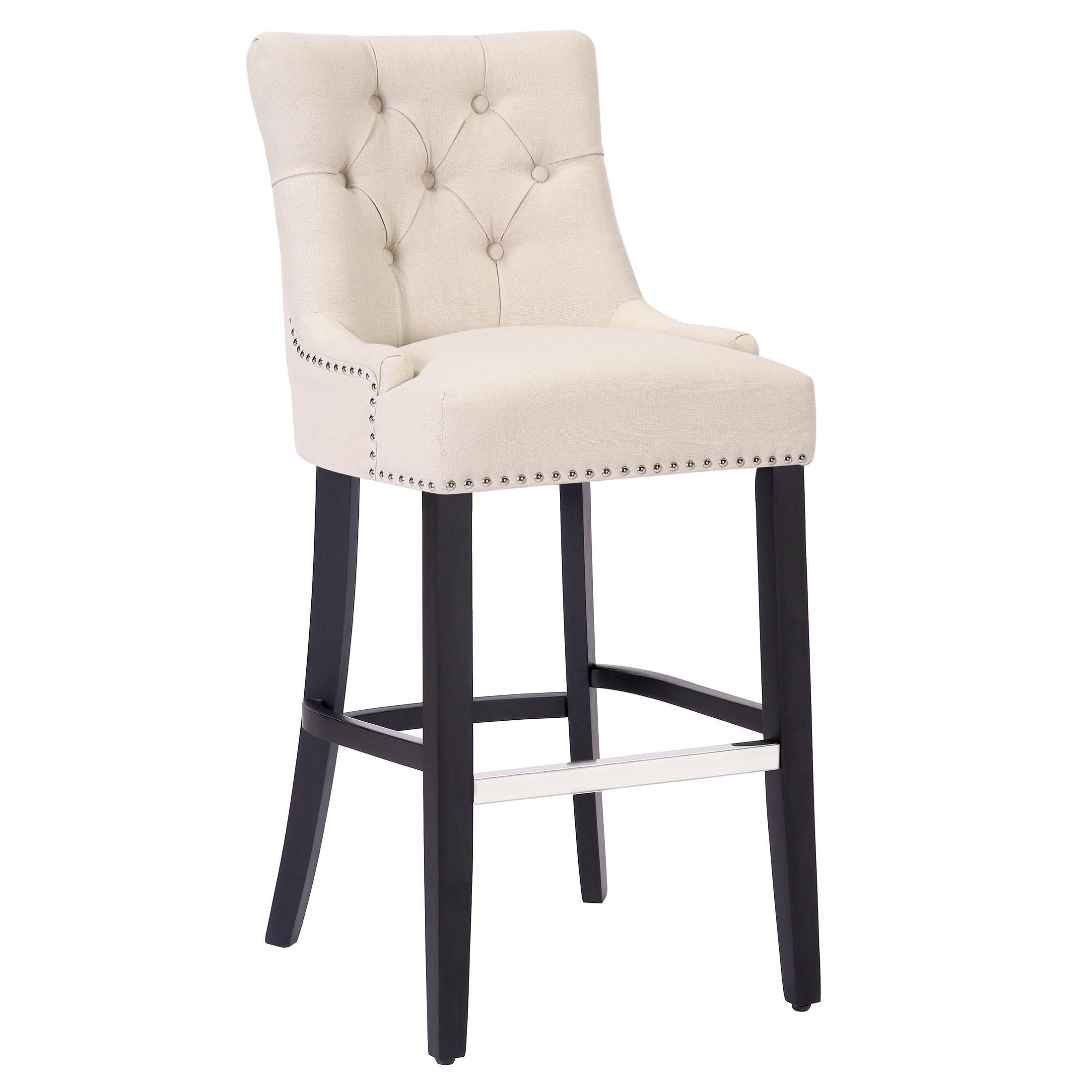 Bellmount 29" Upholstered Tufted Wingback Bar Stool - Costaelm