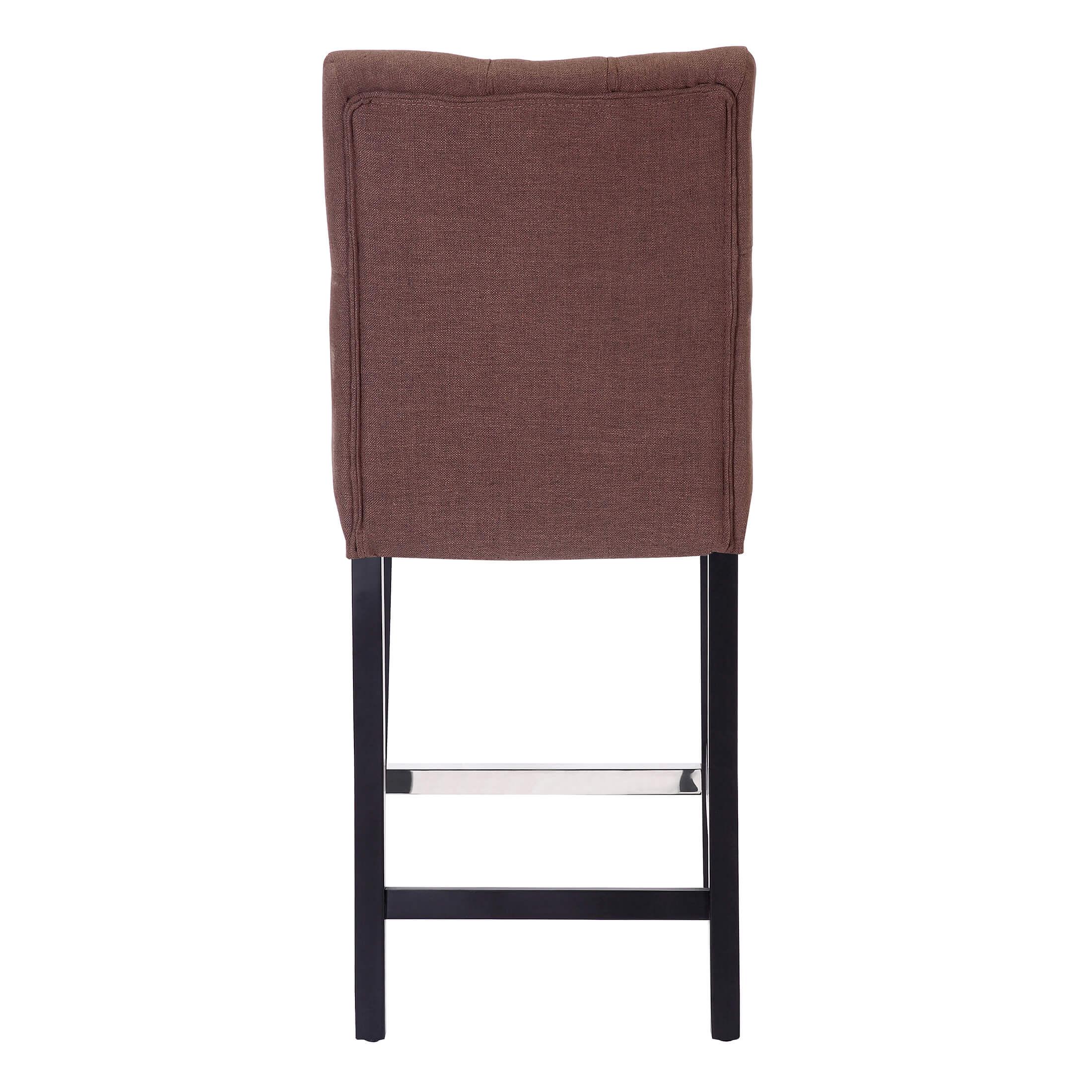 Jameson 24" Linen Fabric Tufted Upholstered Bar Stool Black (Set of 2) - Costaelm