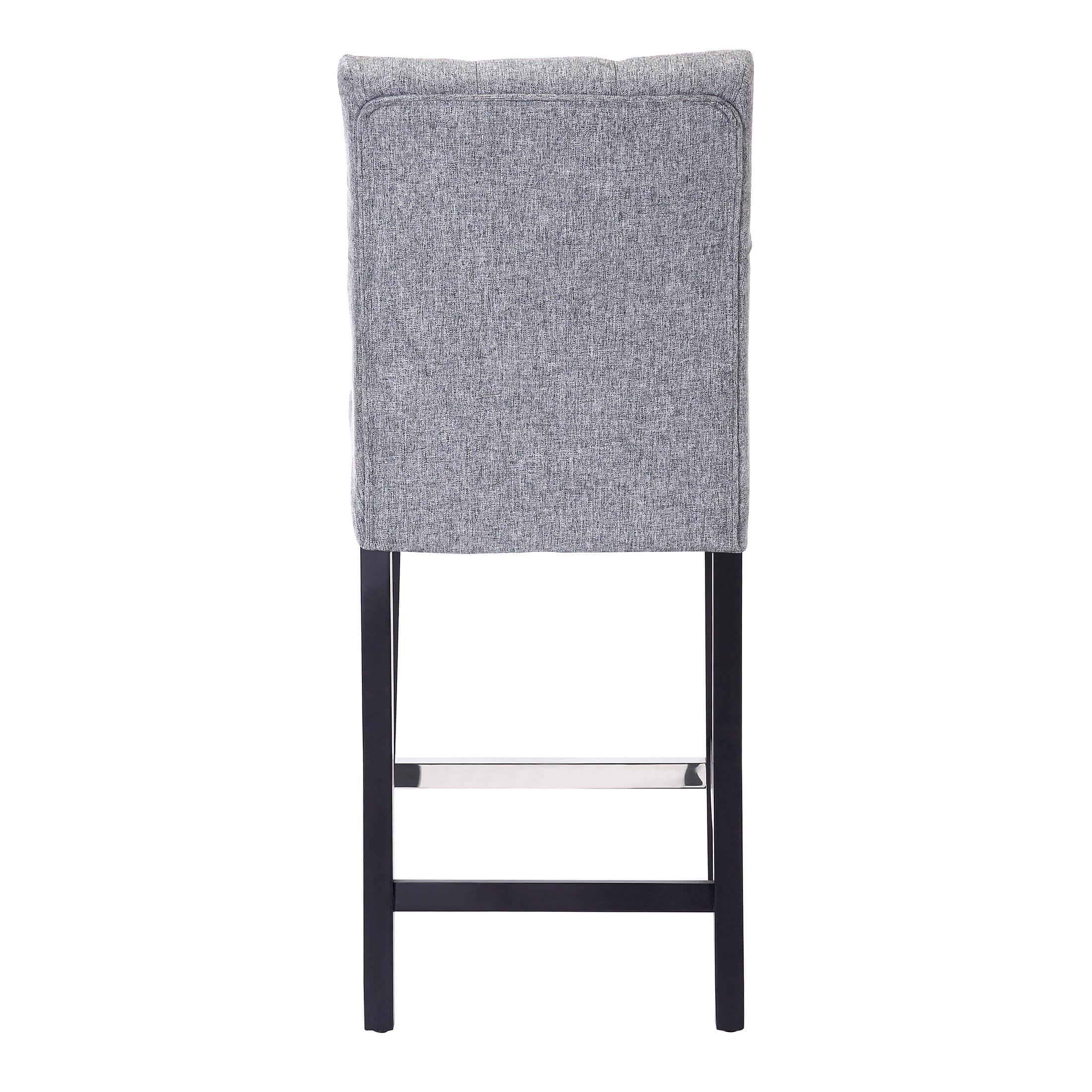 Jameson 24" Linen Fabric Tufted Upholstered Bar Stool Black (Set of 2) - Costaelm