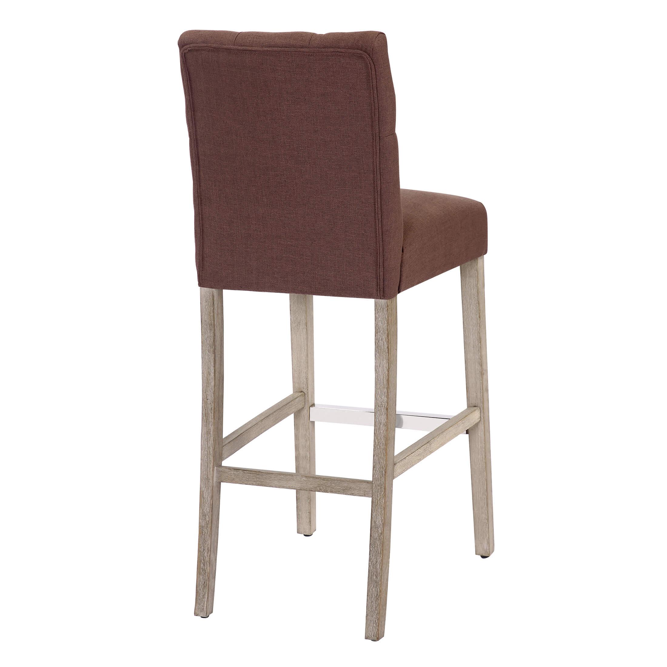 Jameson 29" Linen Fabric Tufted Upholstered Bar Stool Antique Gray - Costaelm