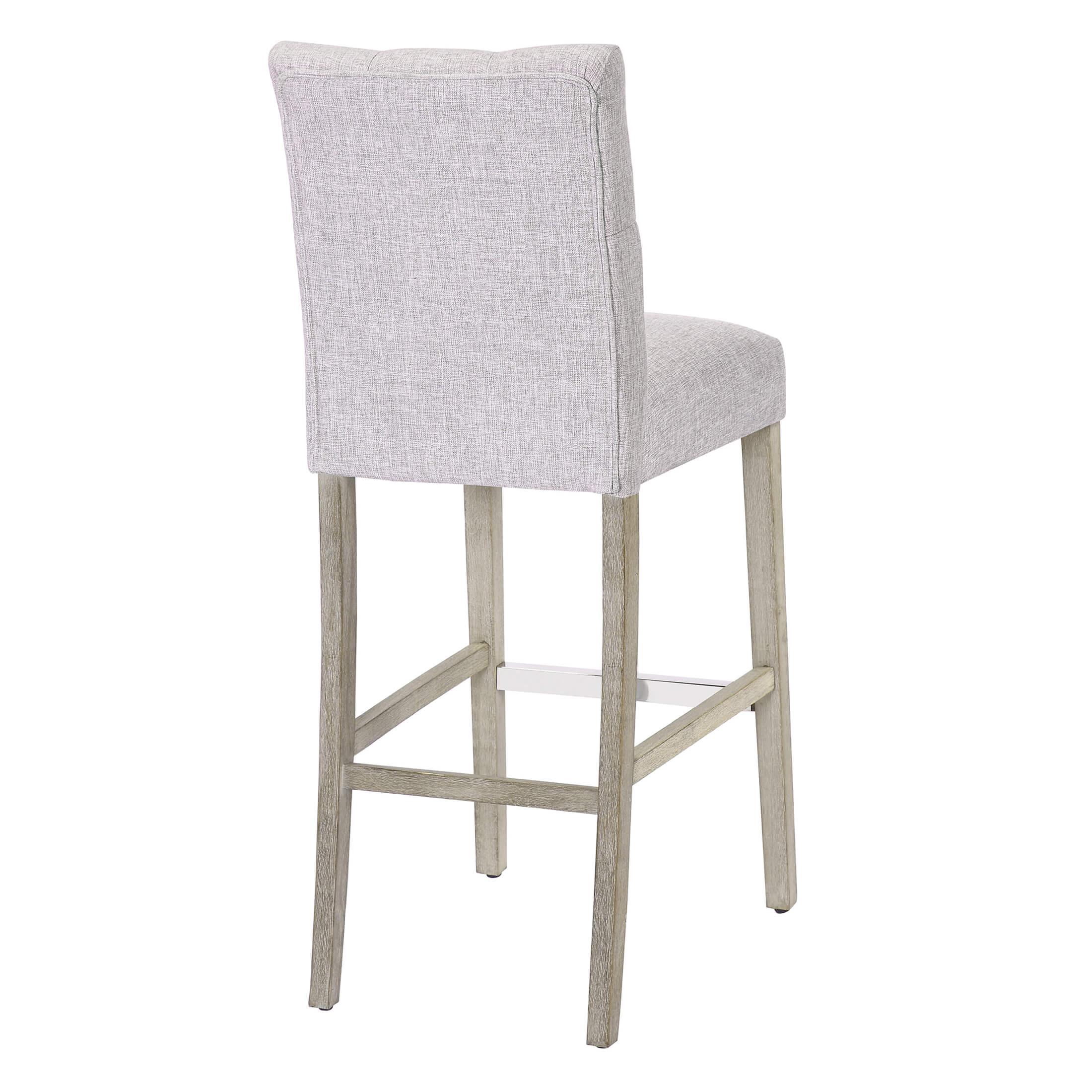 Jameson 29" Linen Fabric Tufted Upholstered Bar Stool Antique Gray - Costaelm