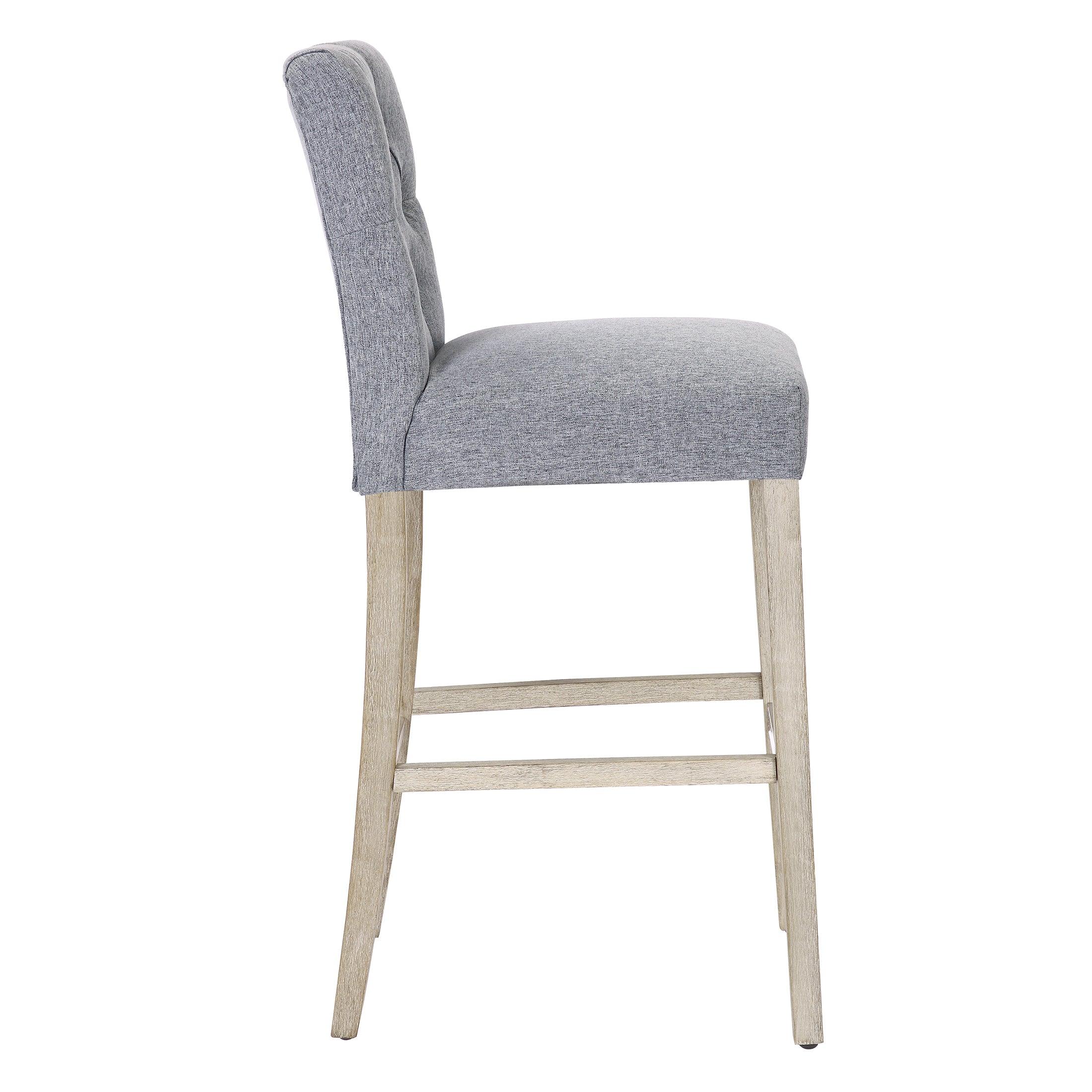 Jameson 29" Linen Fabric Tufted Upholstered Bar Stool (Set of 3) - Costaelm