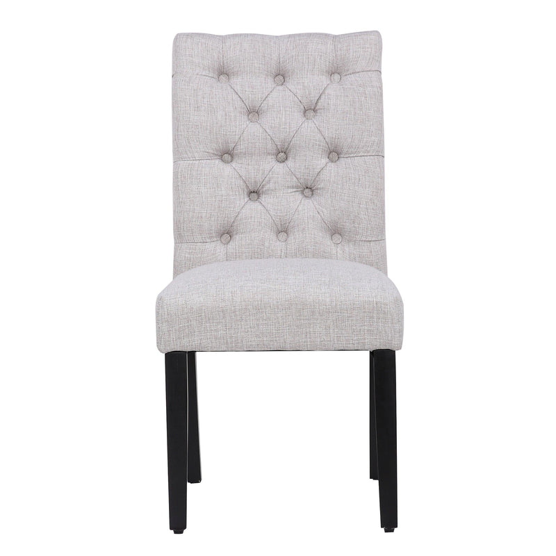JAMESON Tufted Upholstered Dining Side Chair, Light Gray