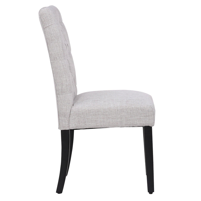 JAMESON Tufted Upholstered Dining Side Chair, Light Gray