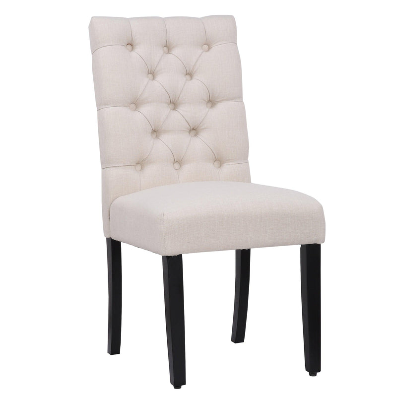 JAMESON Tufted Upholstered Dining Side Chair, Beige