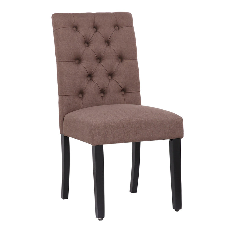 JAMESON Tufted Upholstered Dining Side Chair, Brown