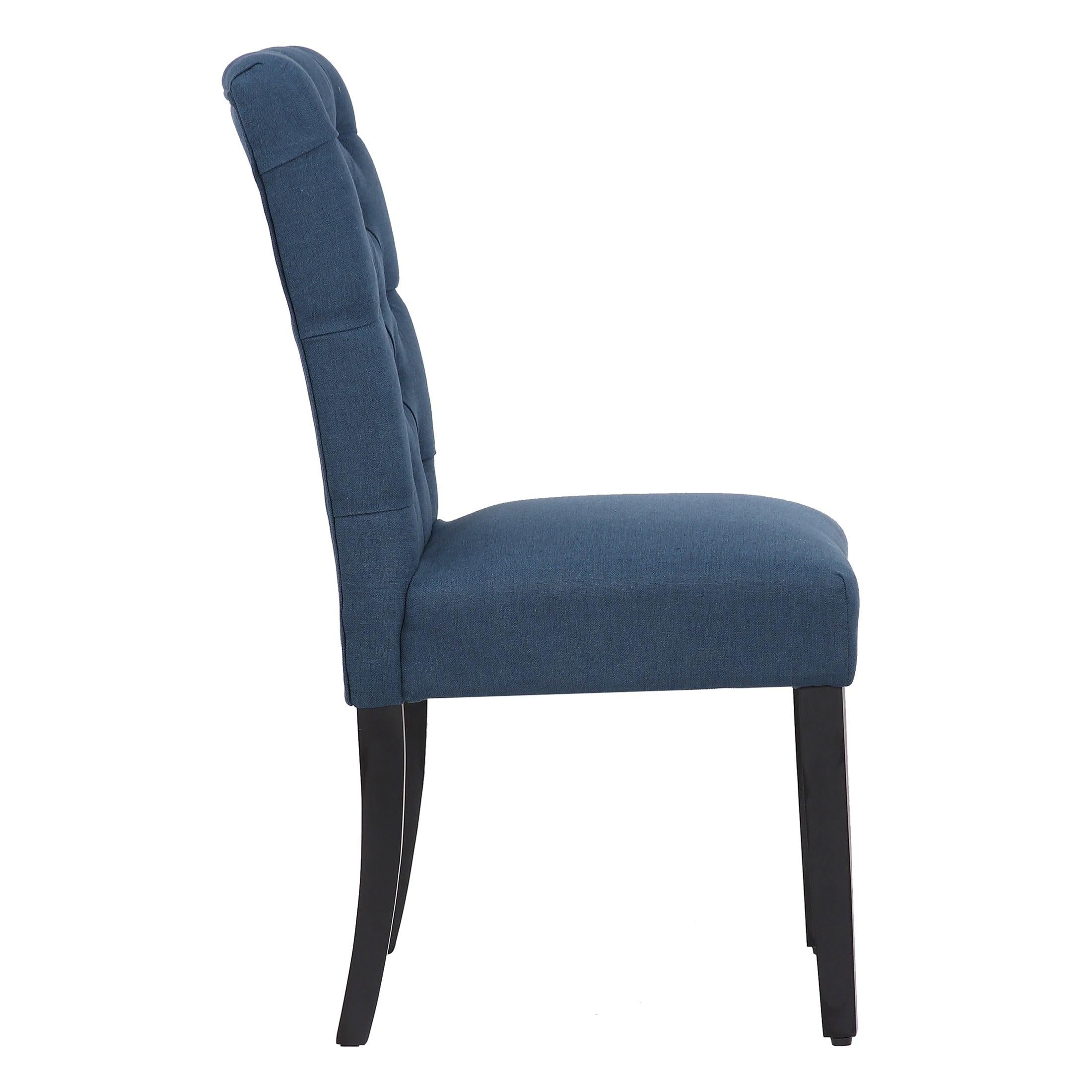 JAMESON Tufted Upholstered Dining Side Chair (Set of 2), Blue