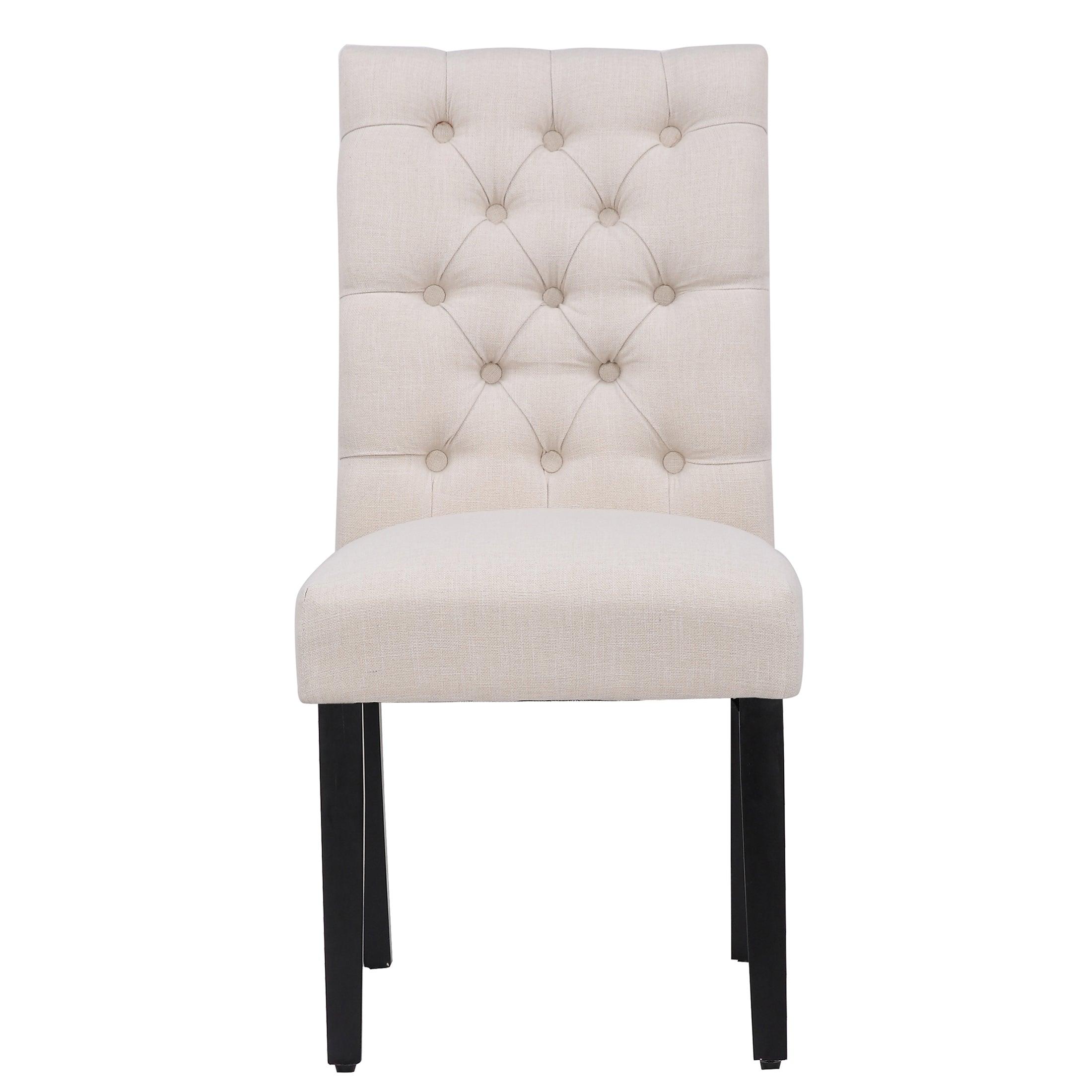 JAMESON Tufted Upholstered Dining Side Chair (Set of 2), Beige