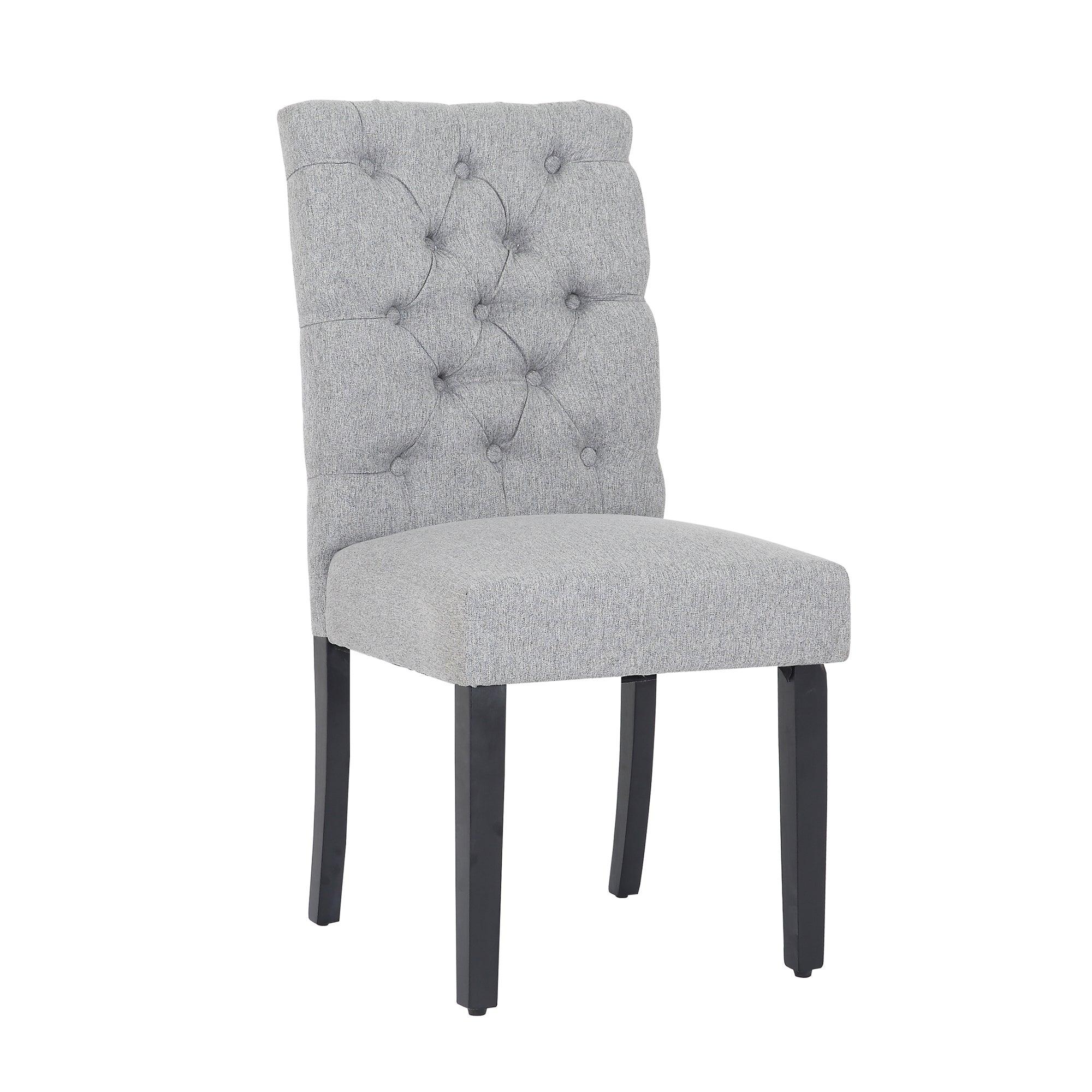 JAMESON Tufted Upholstered Dining Side Chair (Set of 2), Gray