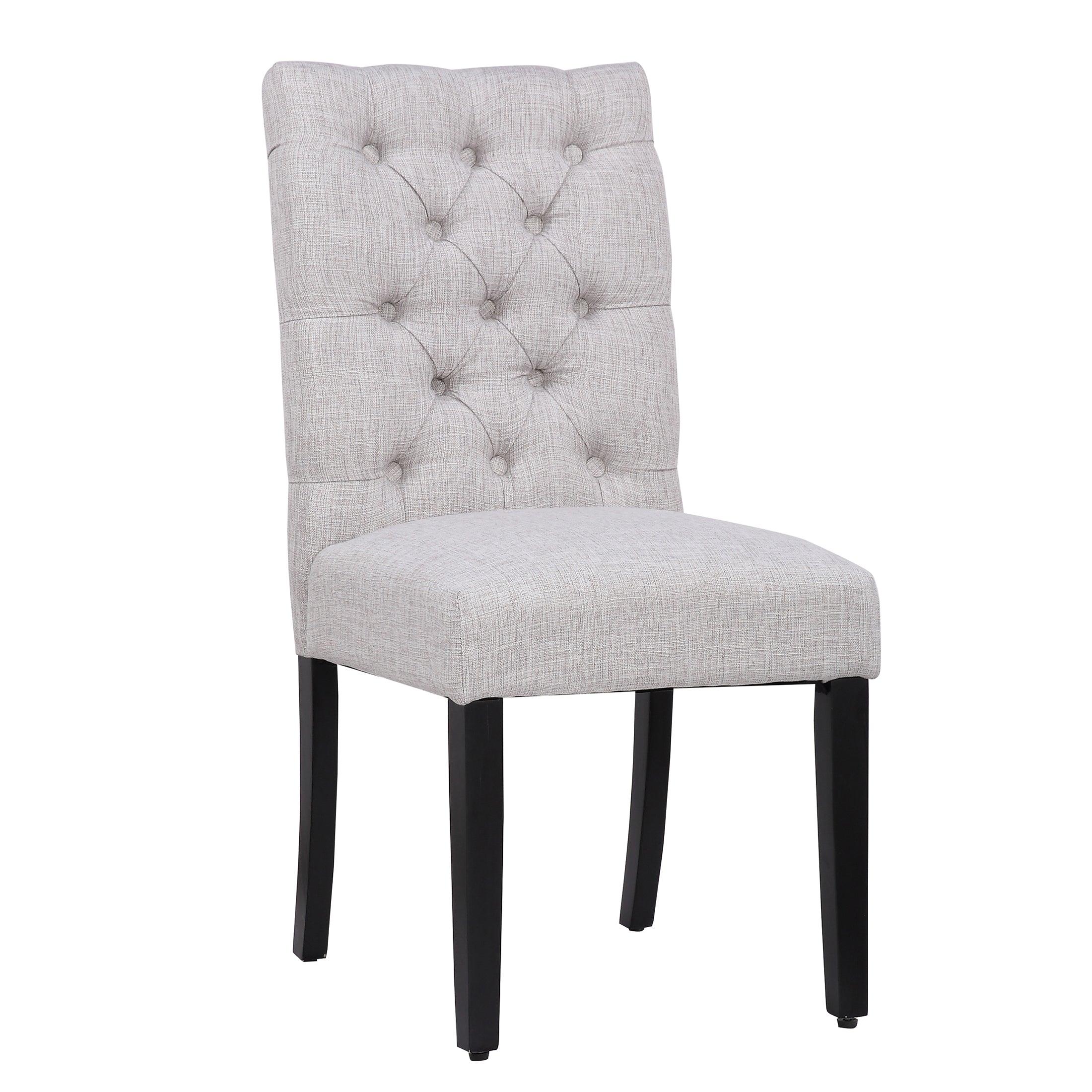 JAMESON Tufted Upholstered Dining Side Chair (Set of 2), Light Gray