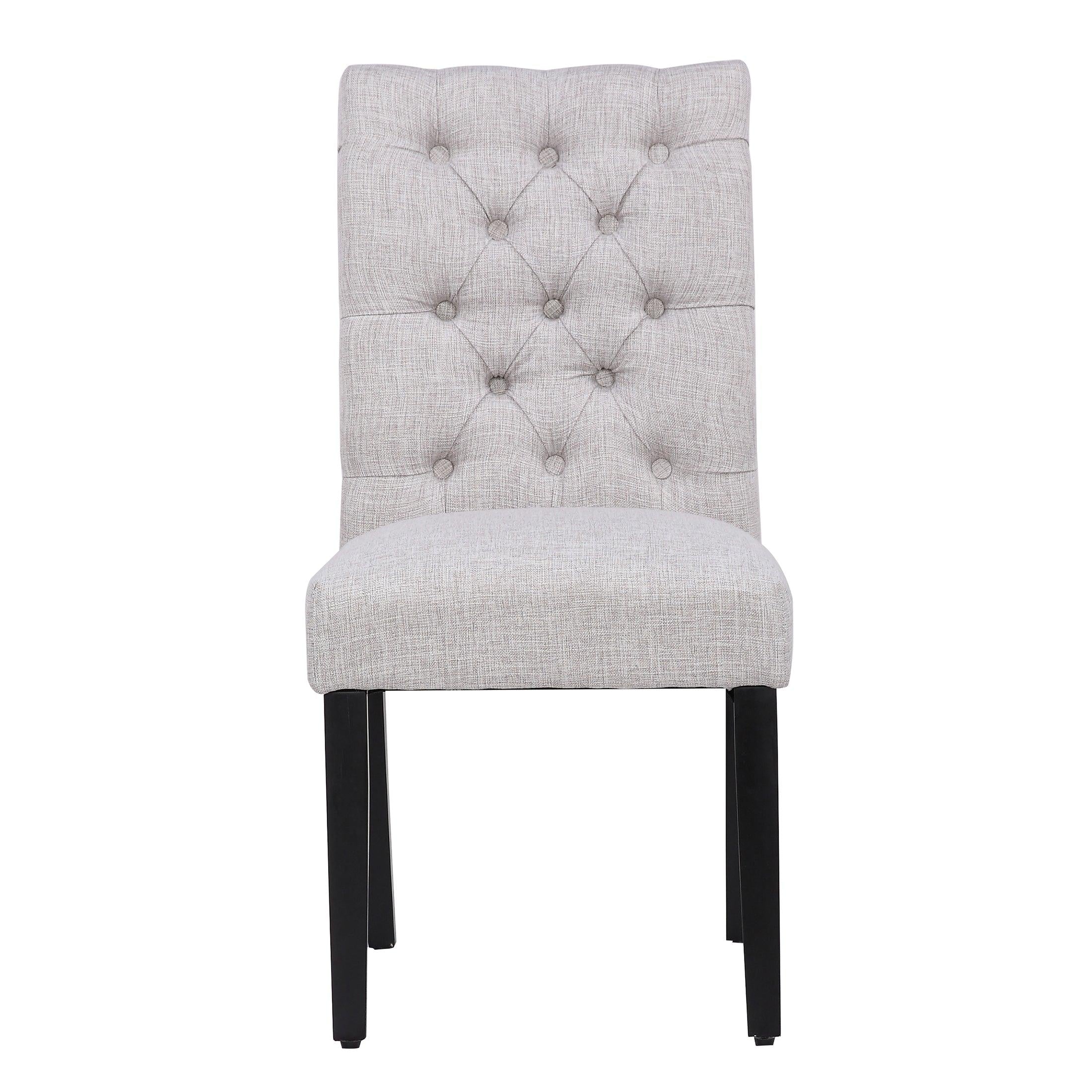 JAMESON Tufted Upholstered Dining Side Chair (Set of 2), Light Gray