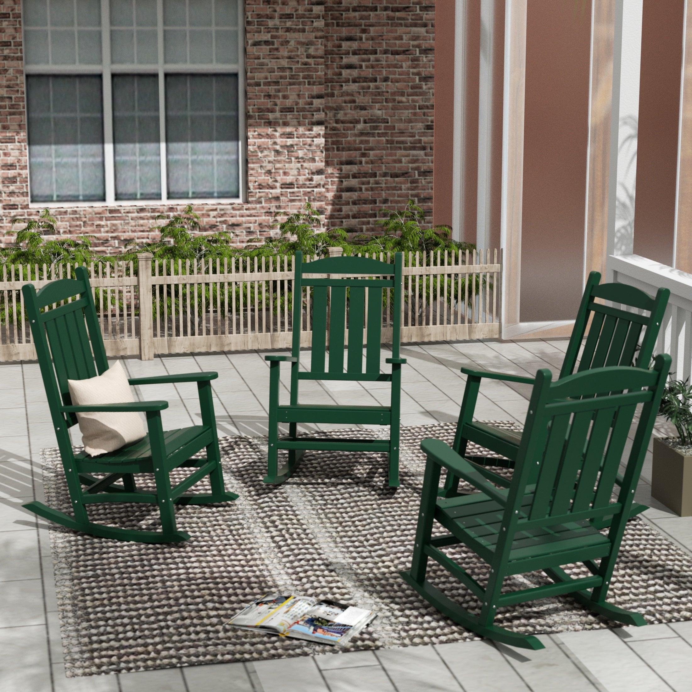 Lakehouse Classic Plastic Porch Rocking Chairs (Set of 4) - Costaelm