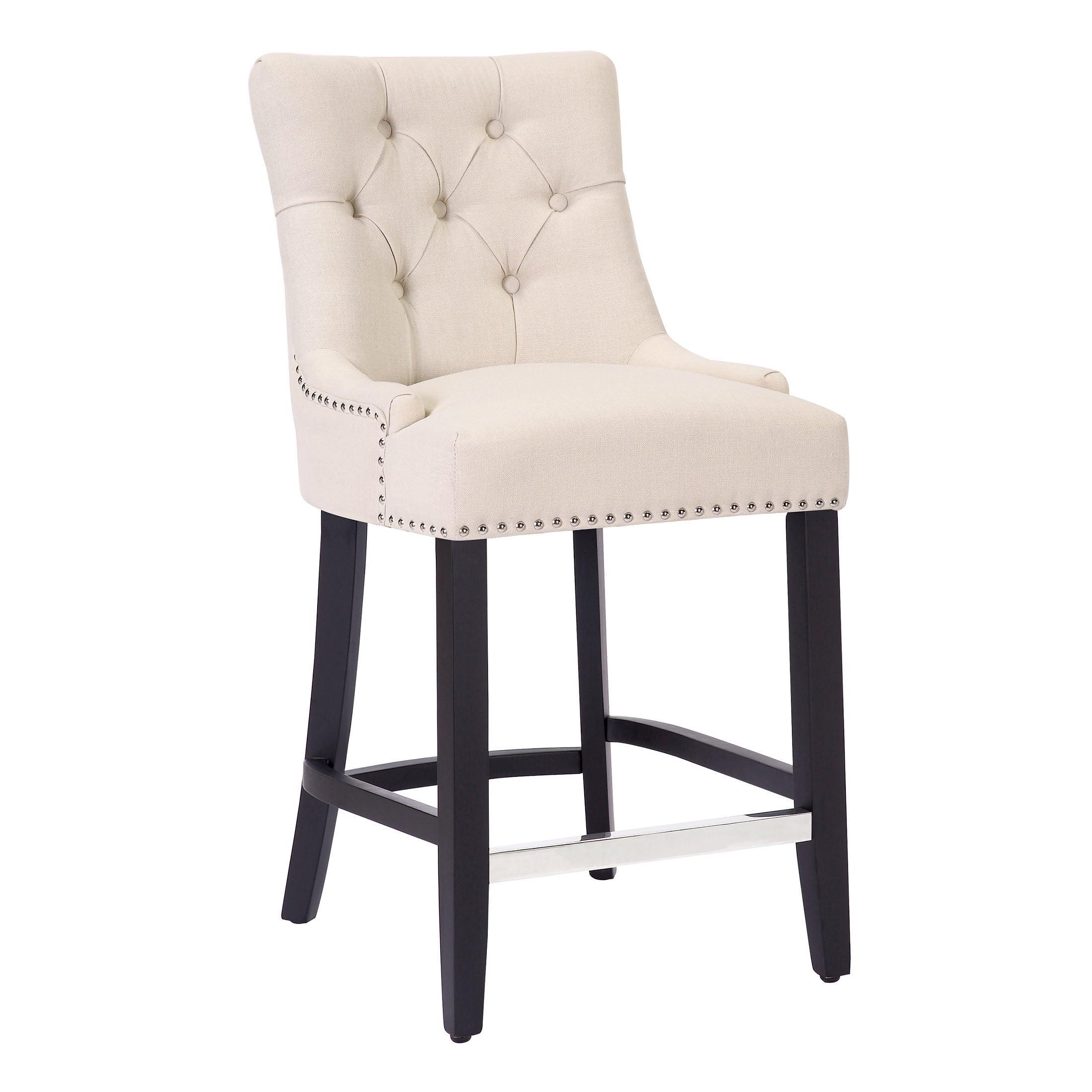 Bellmount 24" Upholstered Tufted Wingback Counter Stool - Costaelm