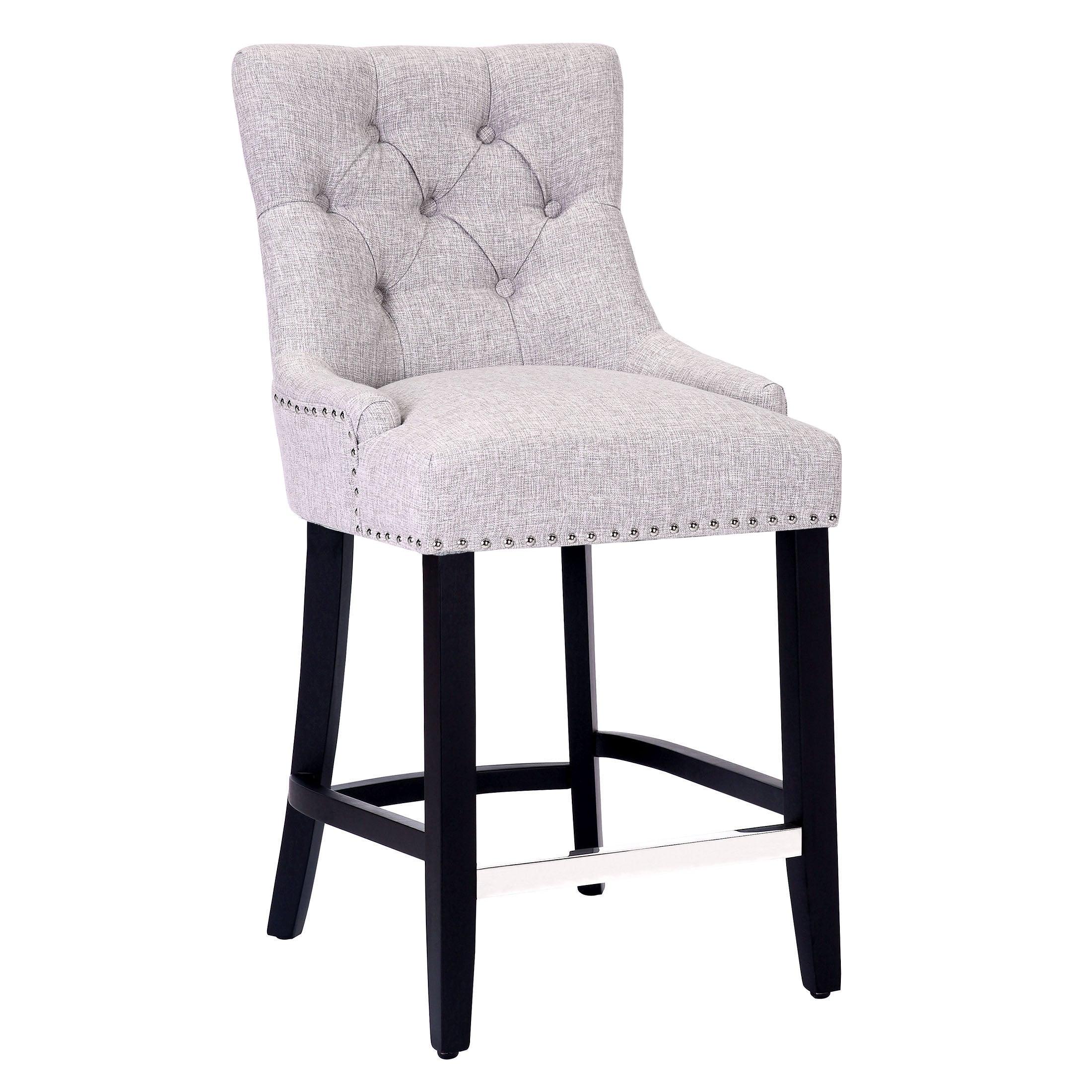 Bellmount 24" Upholstered Tufted Wingback Counter Stool - Costaelm